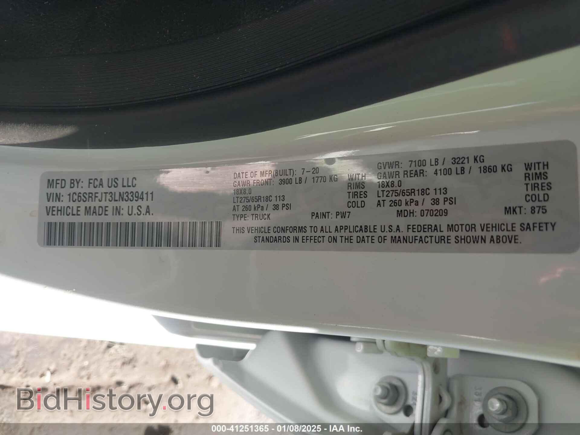 2020 RAM 1500 - VIN: 1C6SRFJT3LN339411 - Фото 9