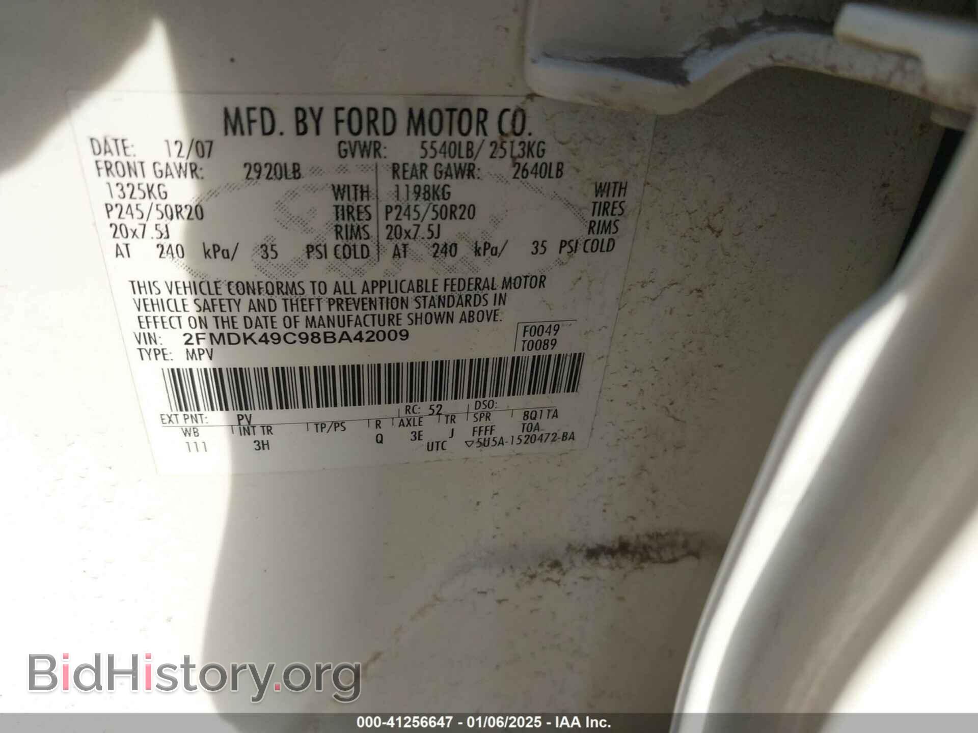 2008 FORD EDGE - VIN: 2FMDK49C98BA42009 - Photo 9
