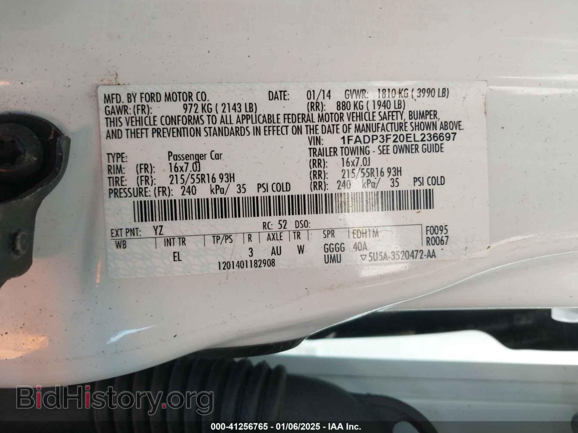 2014 FORD FOCUS - VIN: 1FADP3F20EL236697 - Фото 9