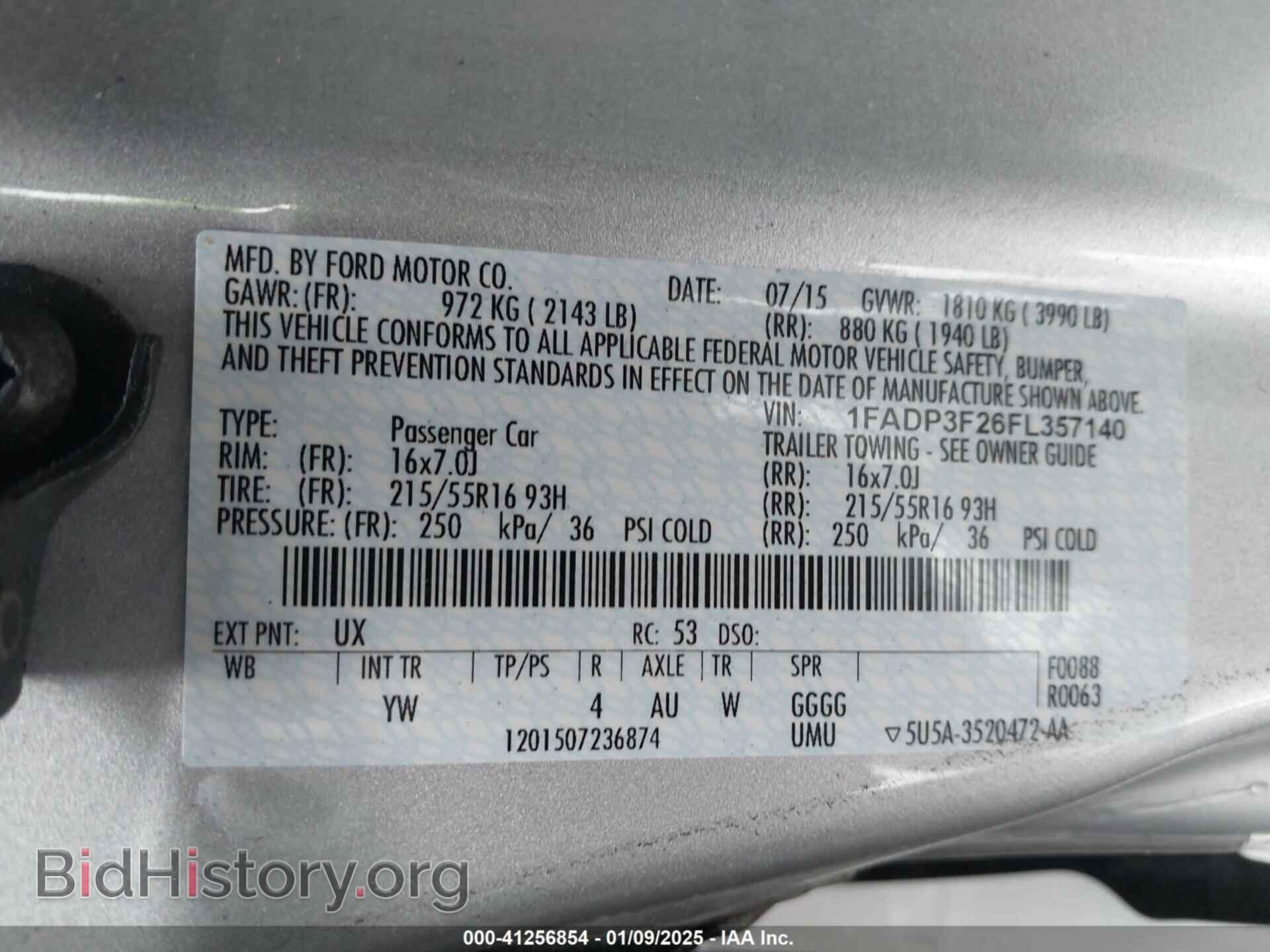 2015 FORD FOCUS - VIN: 1FADP3F26FL357140 - Фото 9