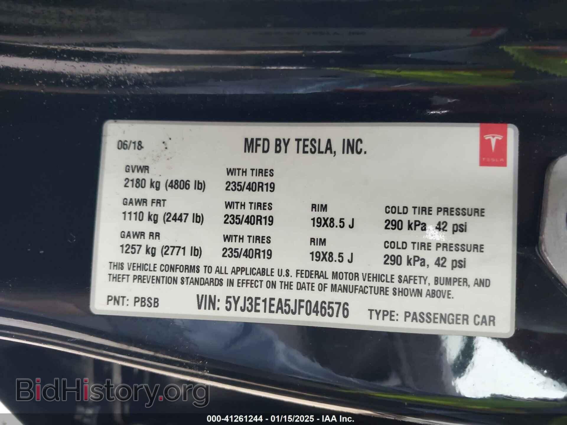 2018 TESLA MODEL 3 - VIN: 5YJ3E1EA5JF046576 - Photo 9