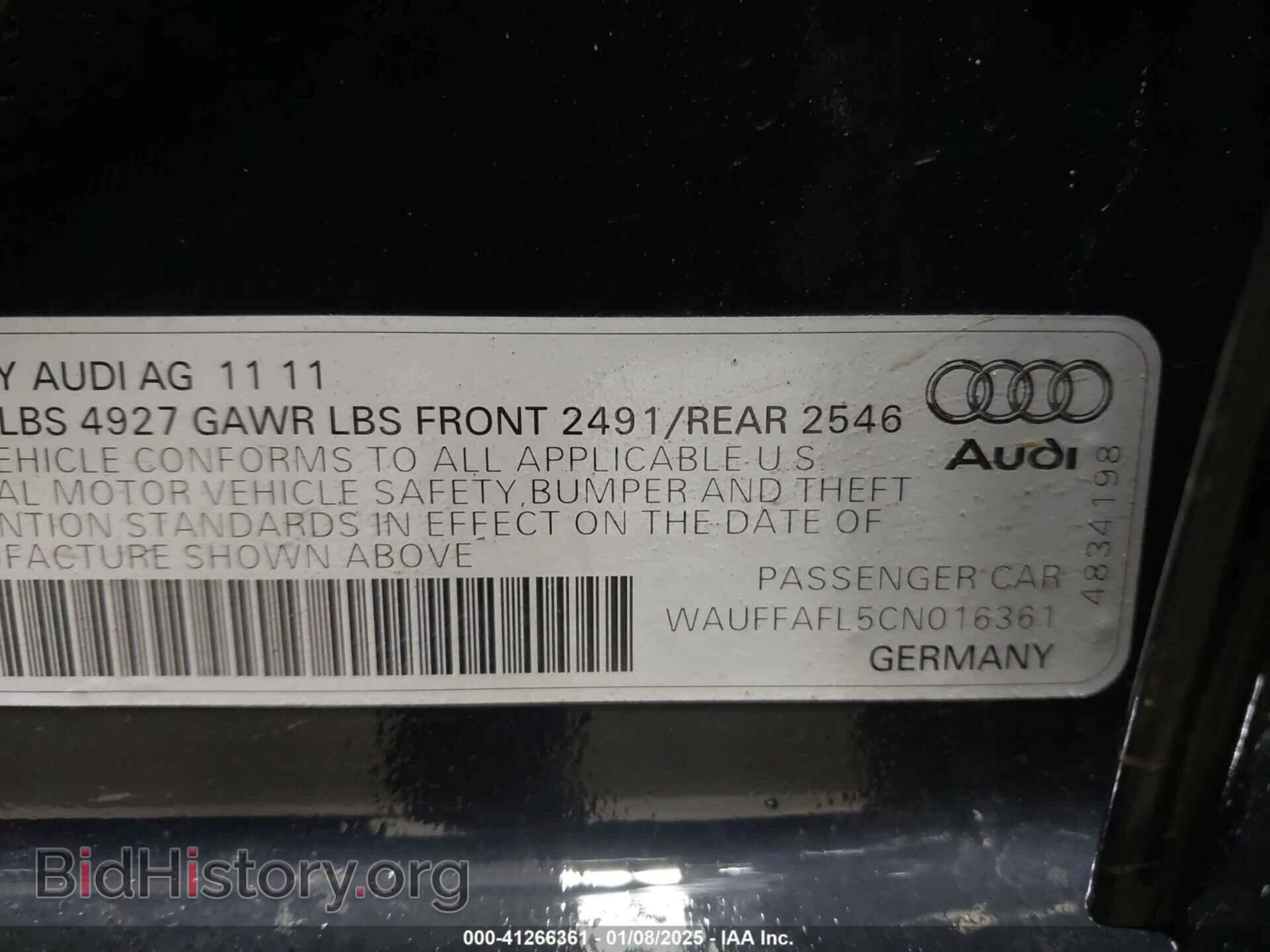 2012 AUDI A4 - VIN: WAUFFAFL5CN016361 - Фото 9