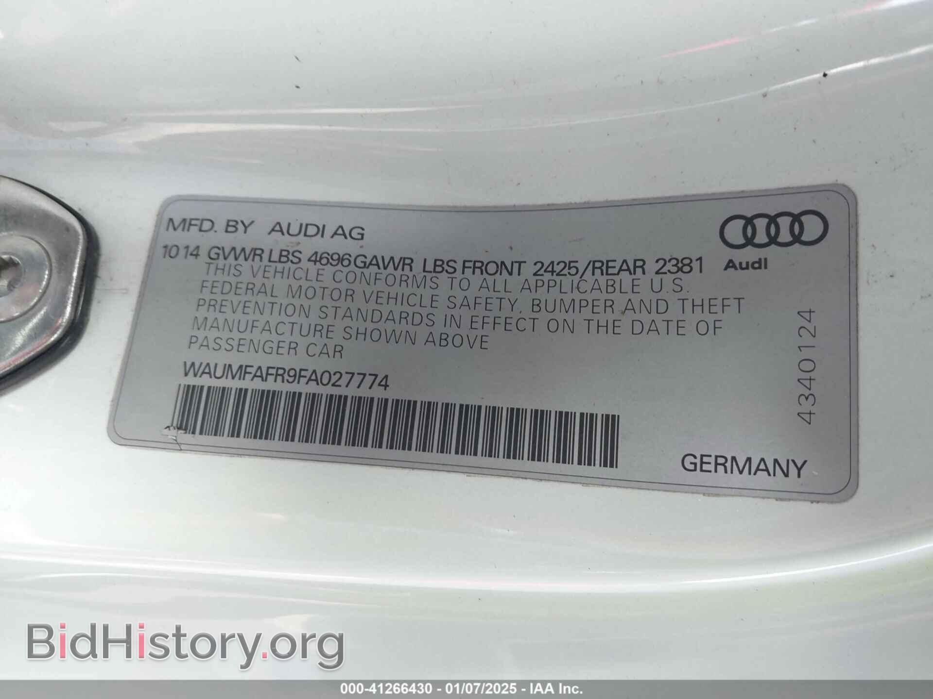2015 AUDI A5 - VIN: WAUMFAFR9FA027774 - Фото 9
