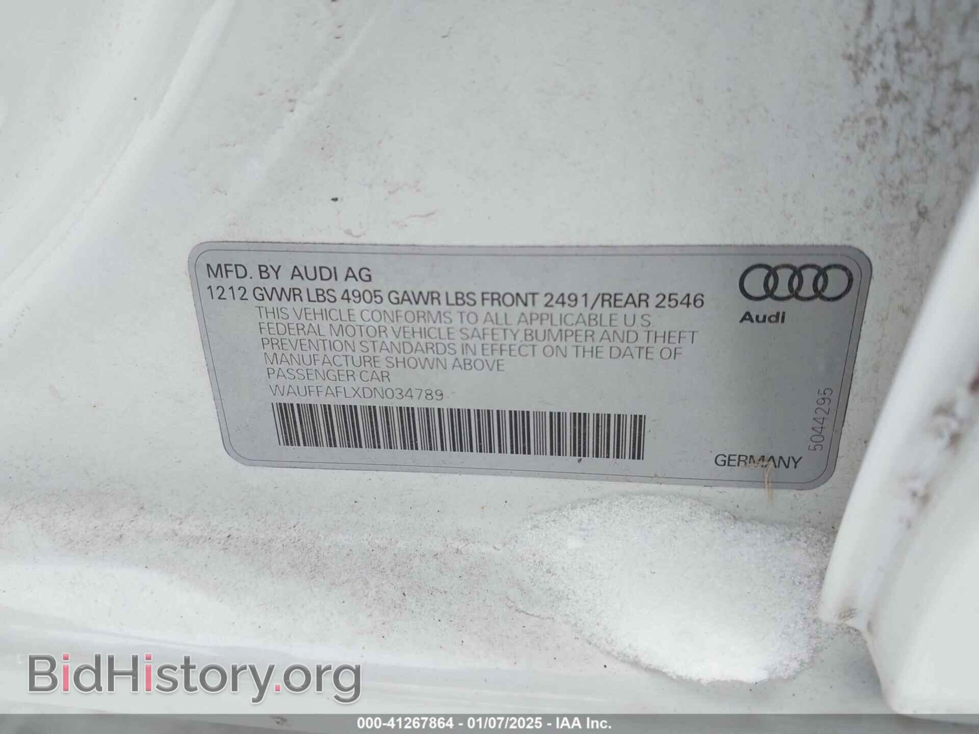 2013 AUDI A4 - VIN: WAUFFAFLXDN034789 - Фото 9