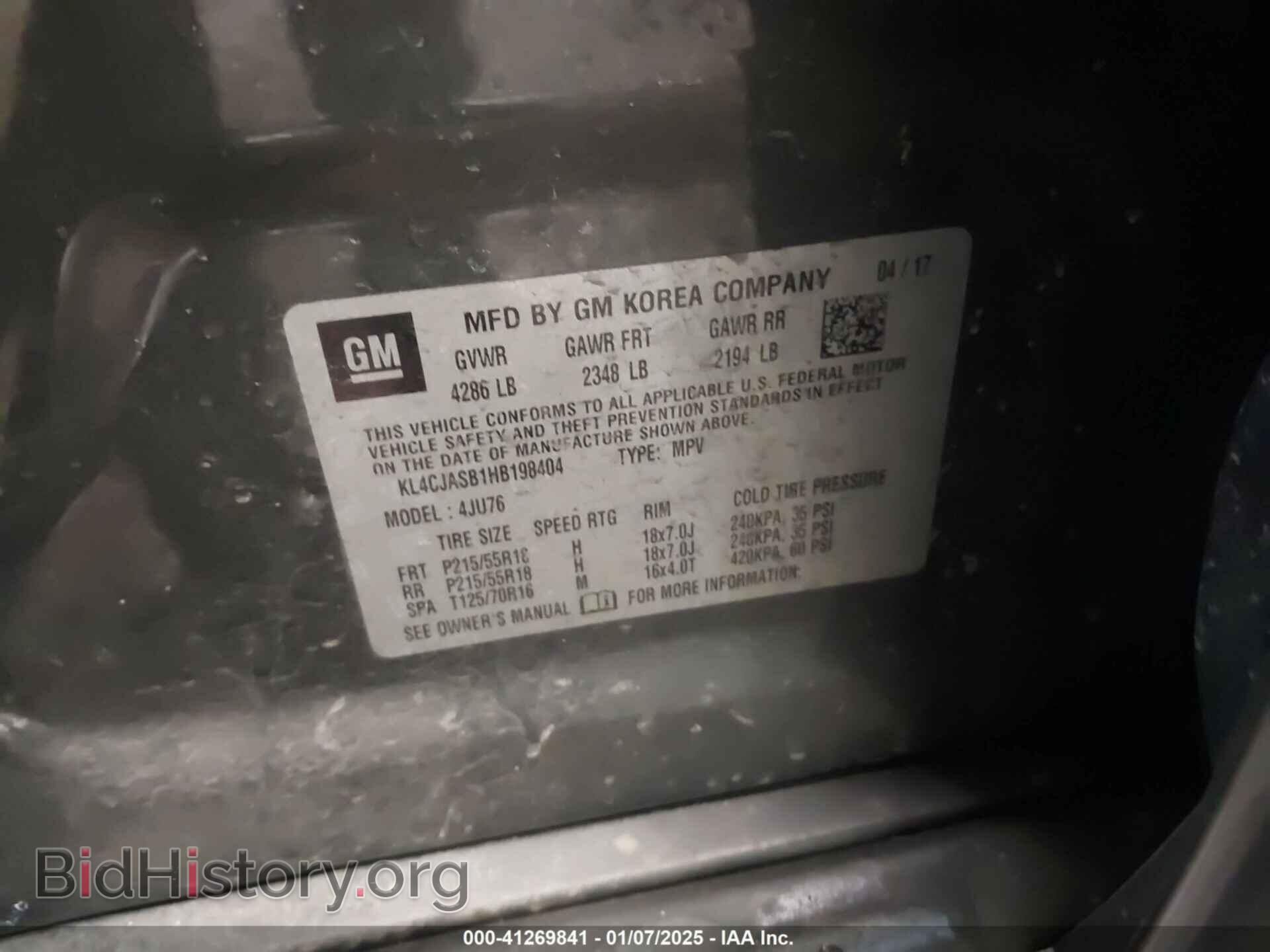 2017 BUICK ENCORE - VIN: KL4CJASB1HB198404 - Фото 9