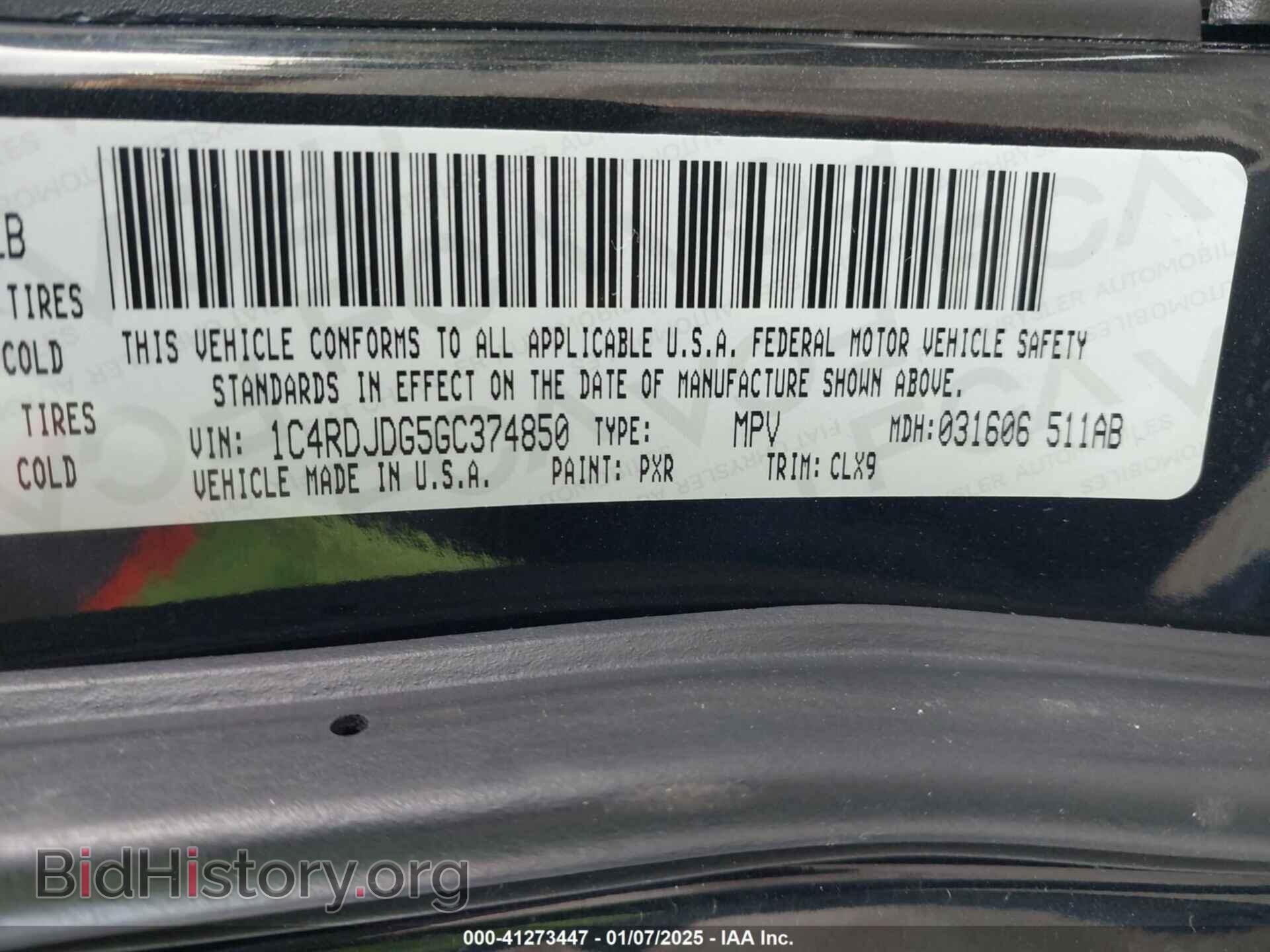 2016 DODGE DURANGO - VIN: 1C4RDJDG5GC374850 - Фото 9