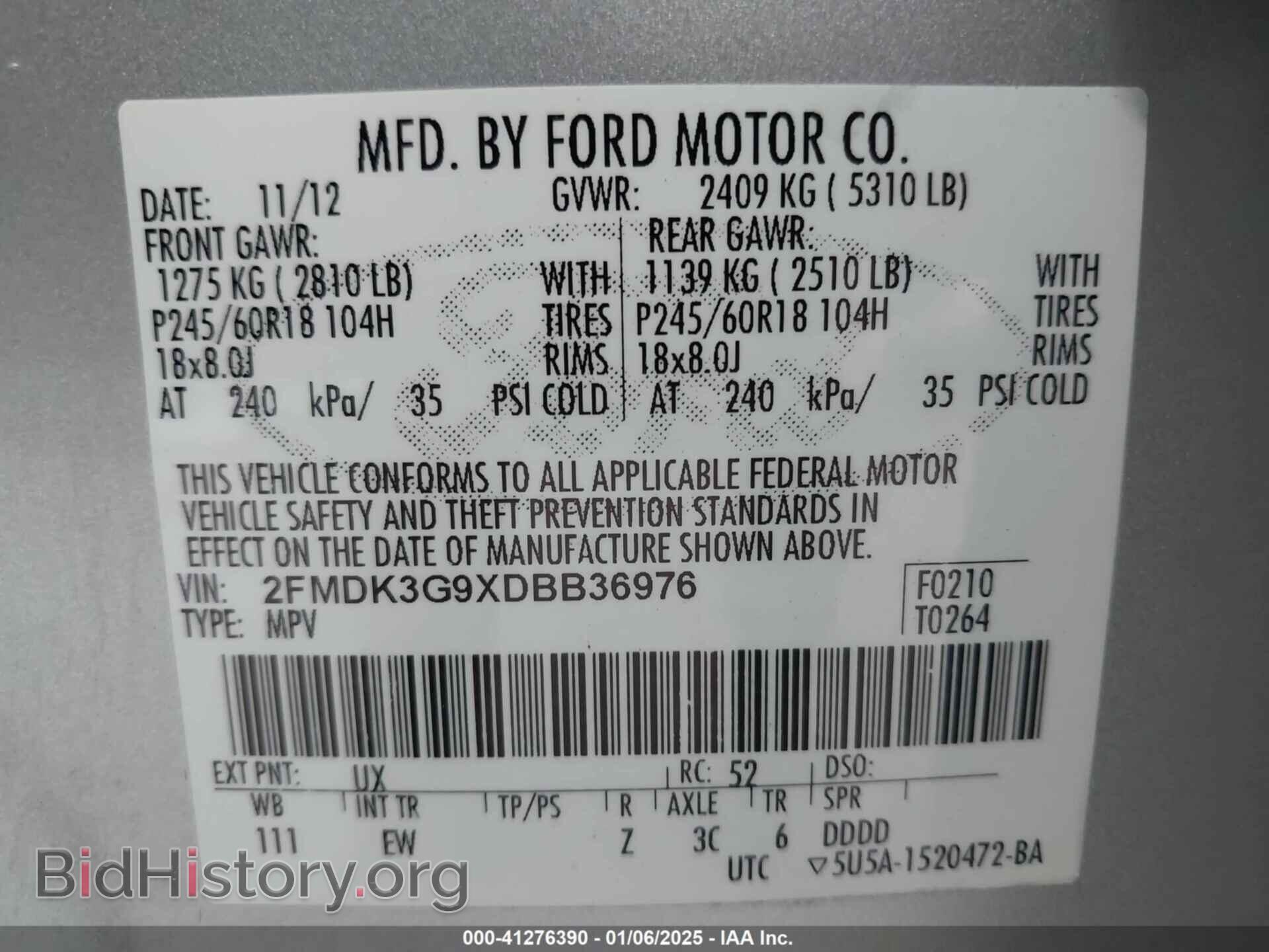 2013 FORD EDGE - VIN: 2FMDK3G9XDBB36976 - Photo 9