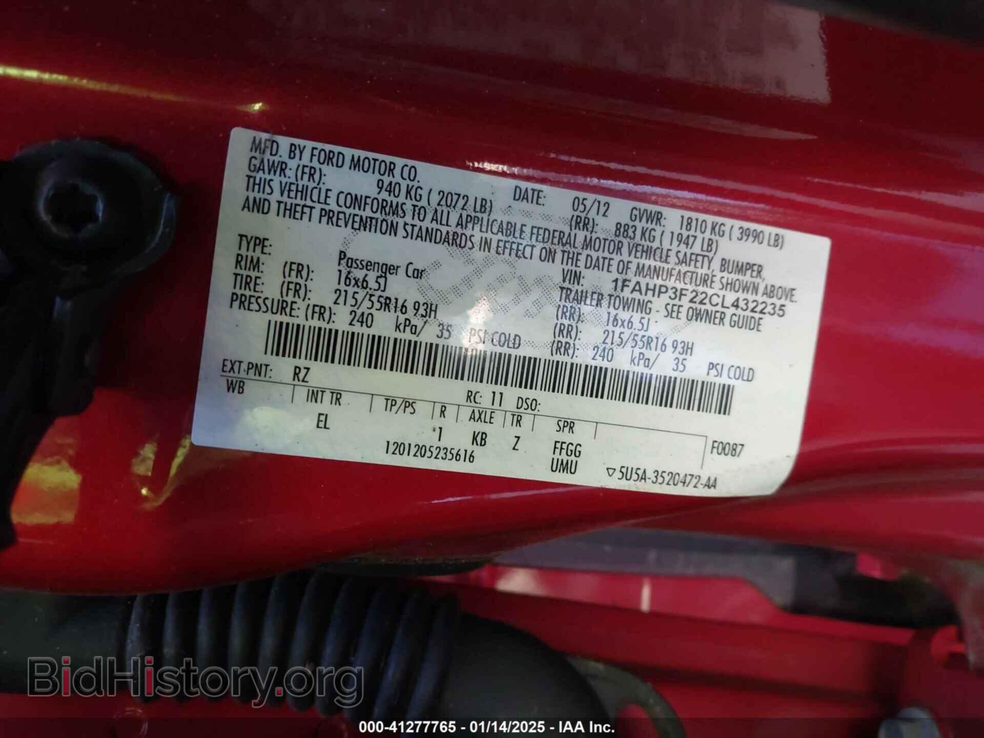 2012 FORD FOCUS - VIN: 1FAHP3F22CL432235 - Фото 9