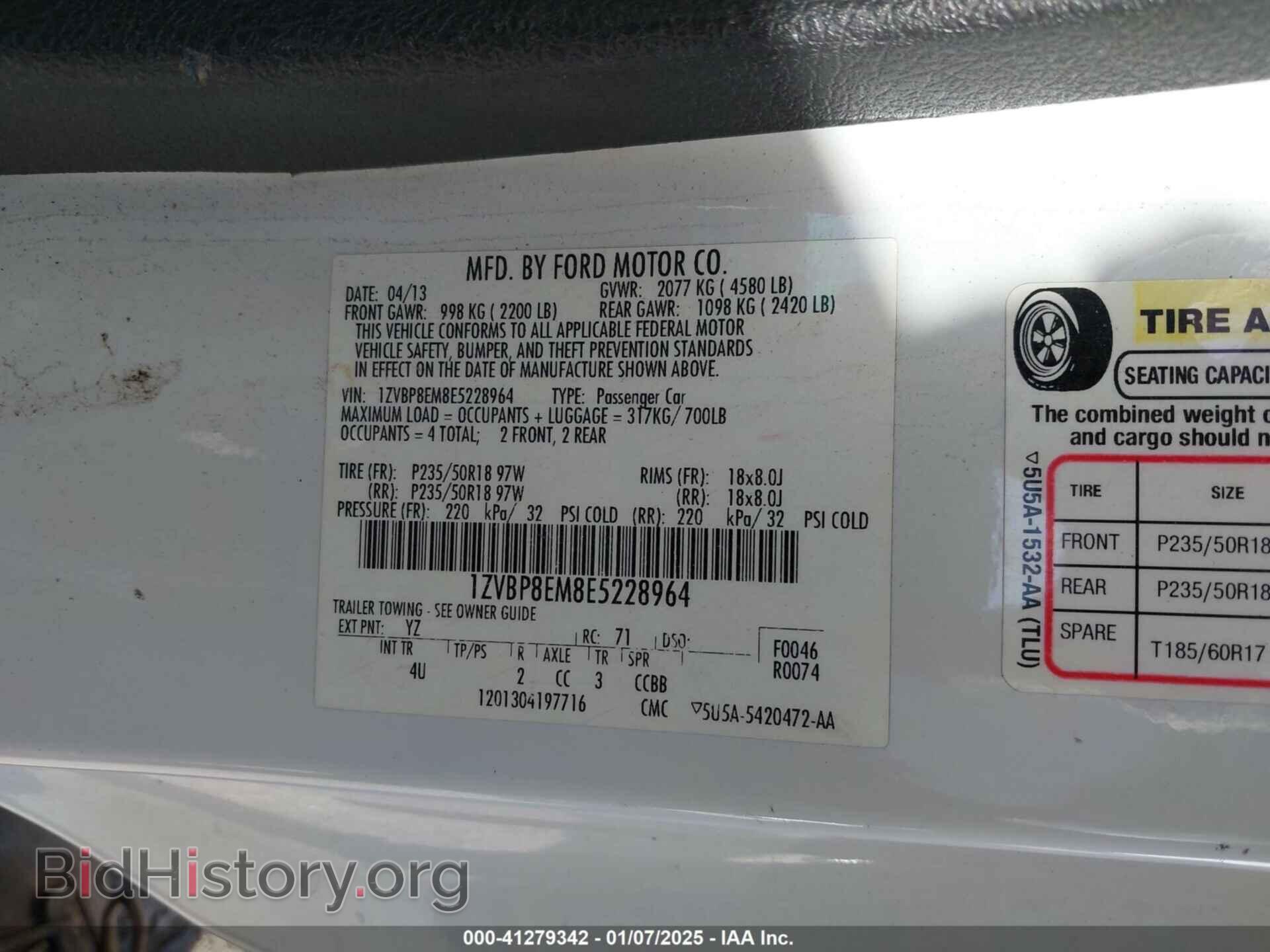 2014 FORD MUSTANG - VIN: 1ZVBP8EM8E5228964 - Фото 9