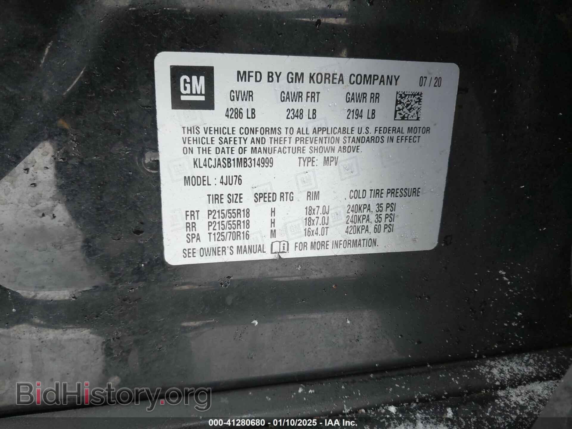 2021 BUICK ENCORE - VIN: KL4CJASB1MB314999 - Фото 9