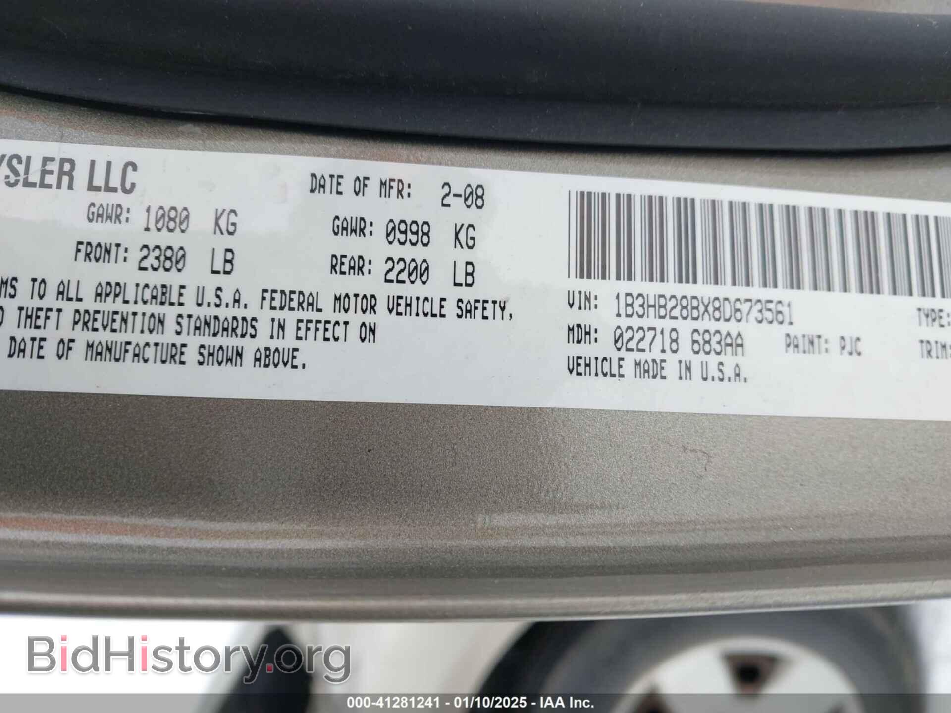 2008 DODGE CALIBER - VIN: 1B3HB28BX8D673561 - Фото 9
