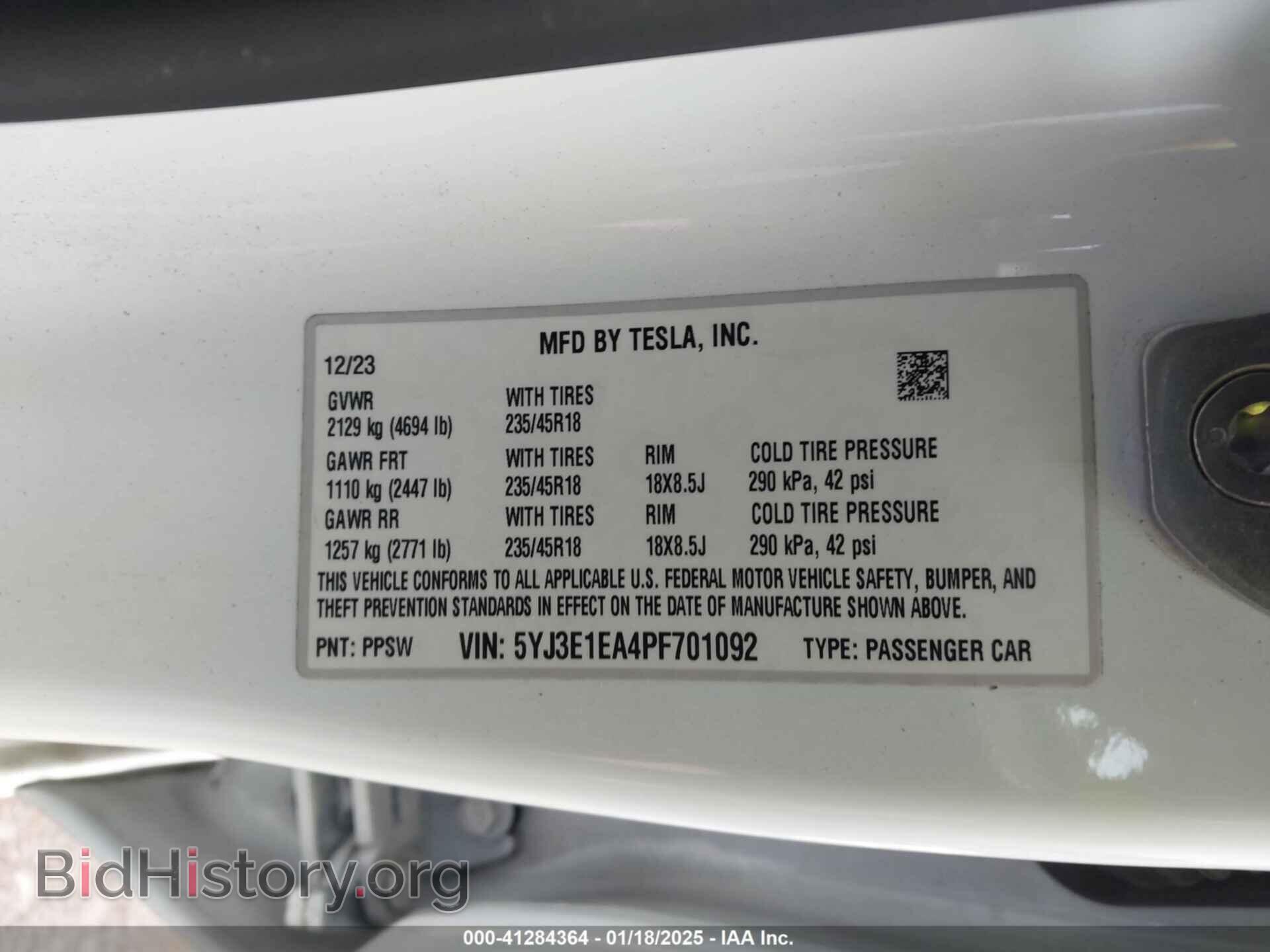2023 TESLA MODEL 3 - VIN: 5YJ3E1EA4PF701092 - Фото 9