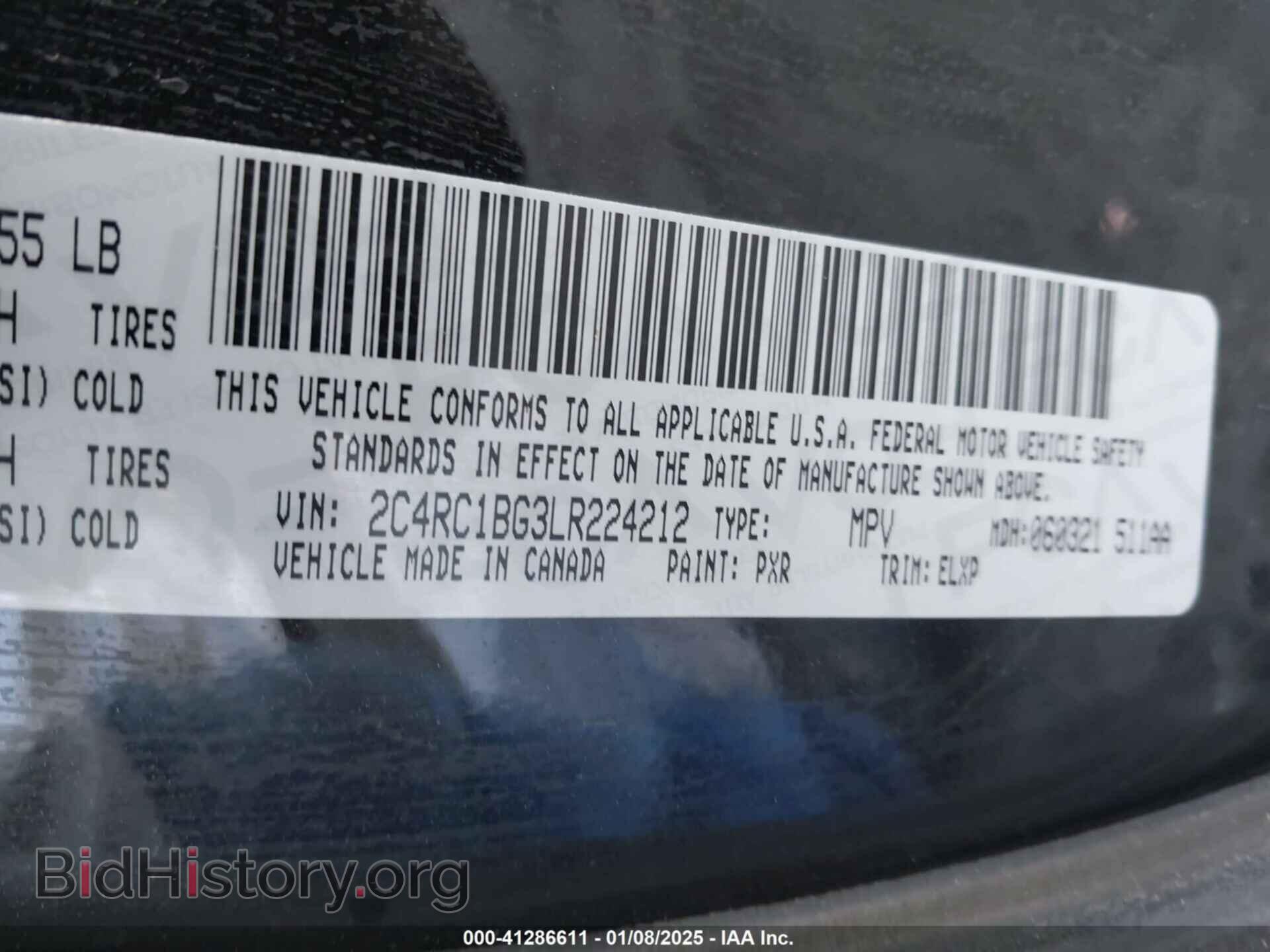 2020 CHRYSLER PACIFICA - VIN: 2C4RC1BG3LR224212 - Фото 9