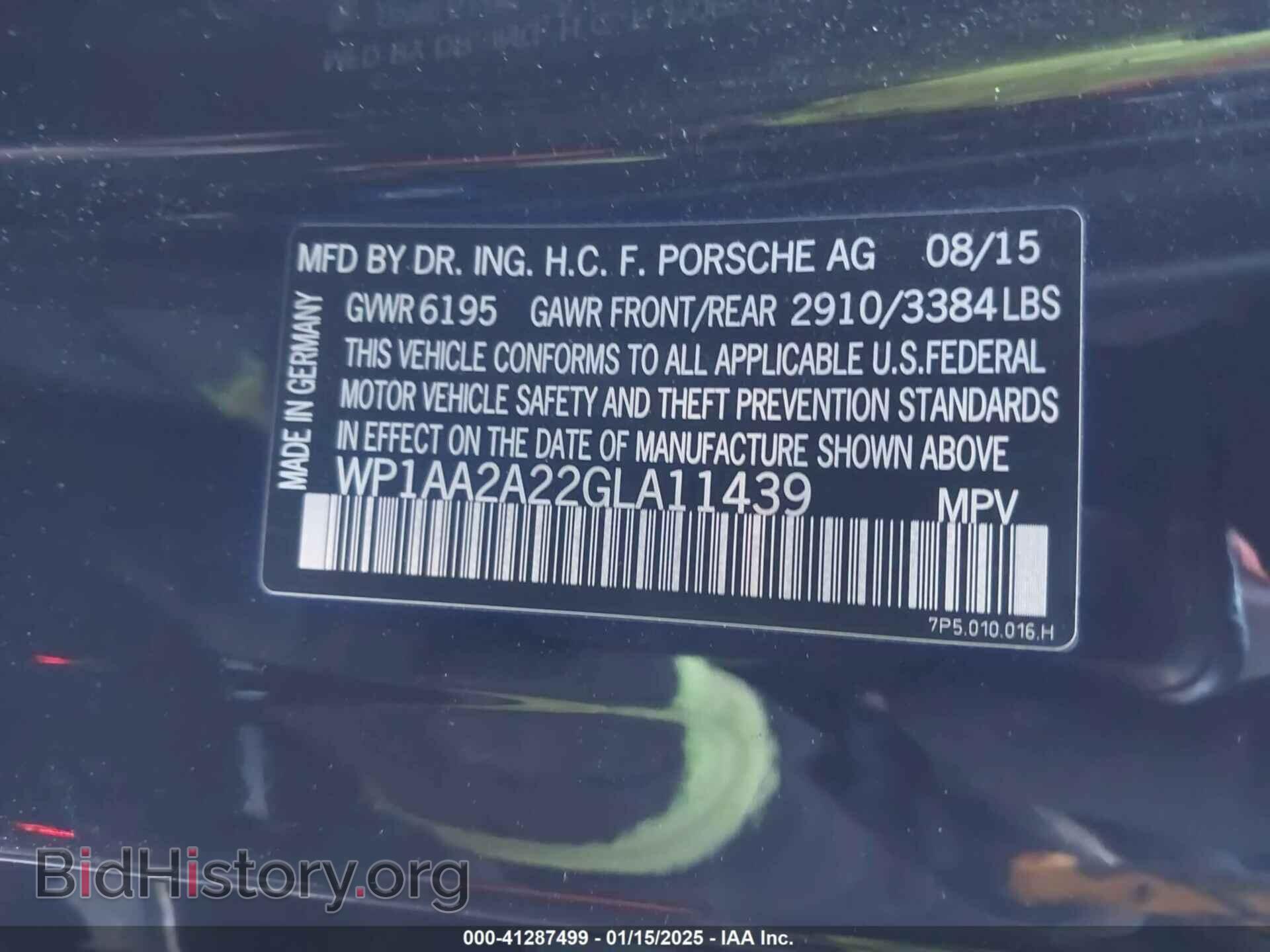 2016 PORSCHE CAYENNE - VIN: WP1AA2A22GLA11439 - Photo 9