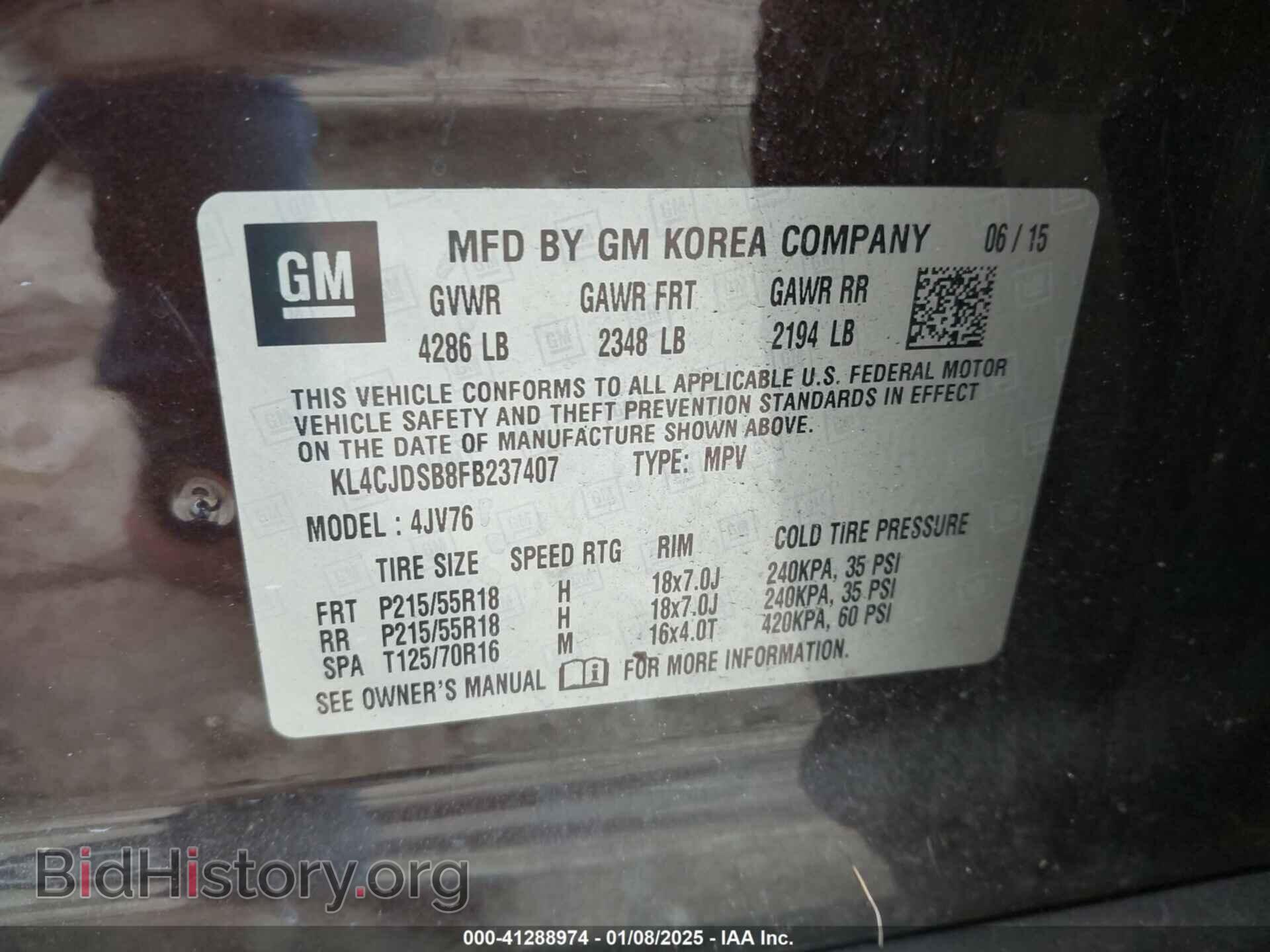 2015 BUICK ENCORE - VIN: KL4CJDSB8FB237407 - Photo 9