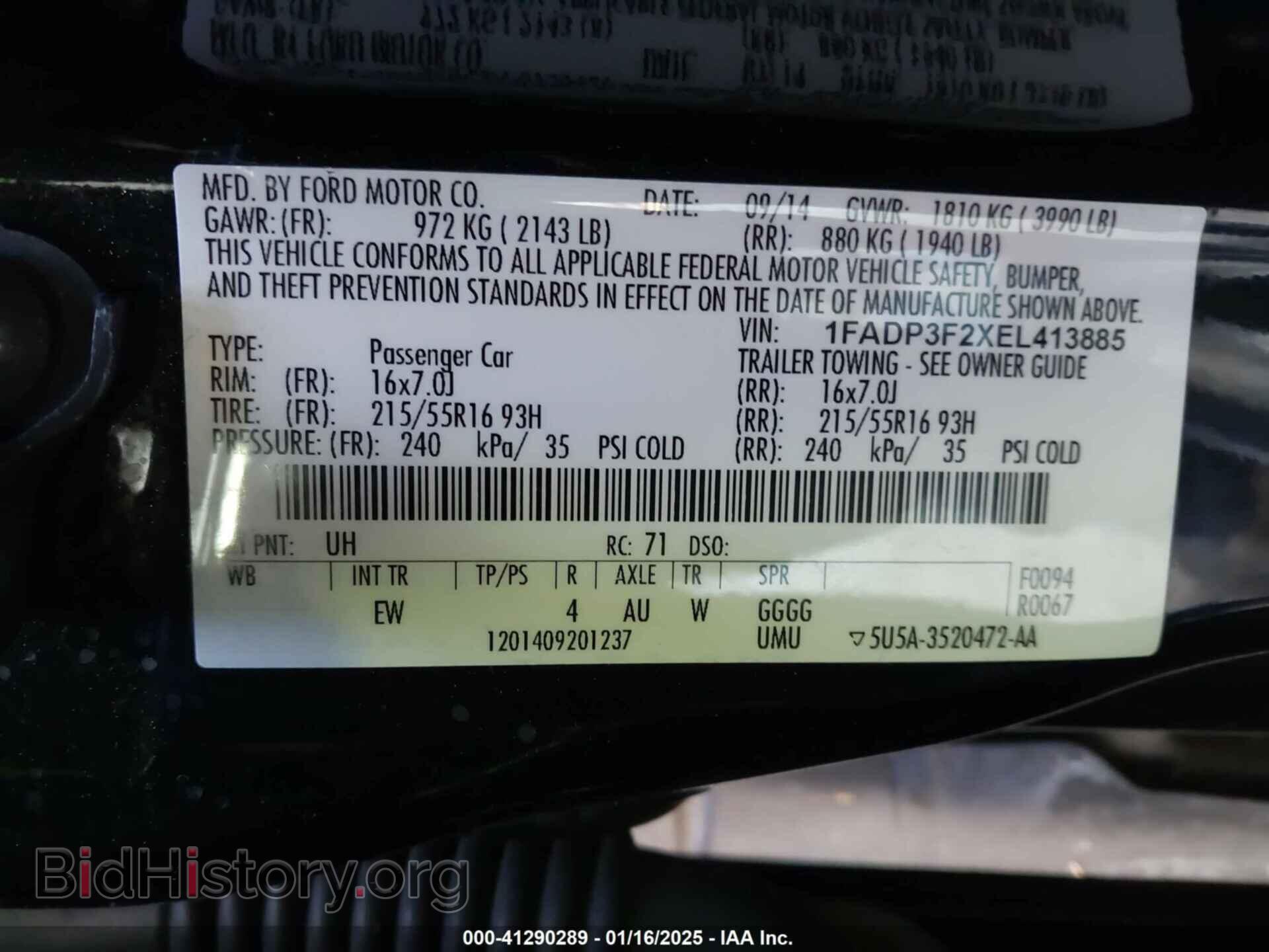 2014 FORD FOCUS - VIN: 1FADP3F2XEL413885 - Photo 9