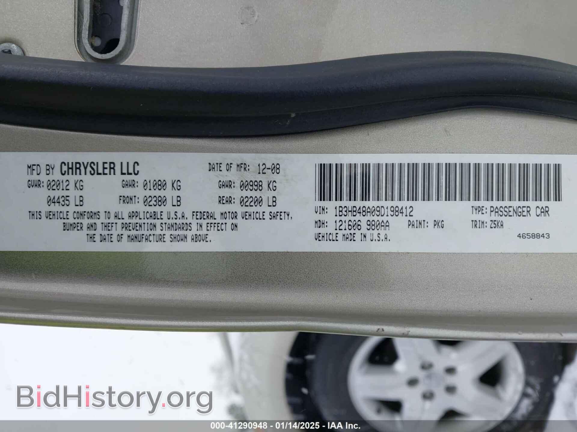 2009 DODGE CALIBER - VIN: 1B3HB48A09D198412 - Фото 9