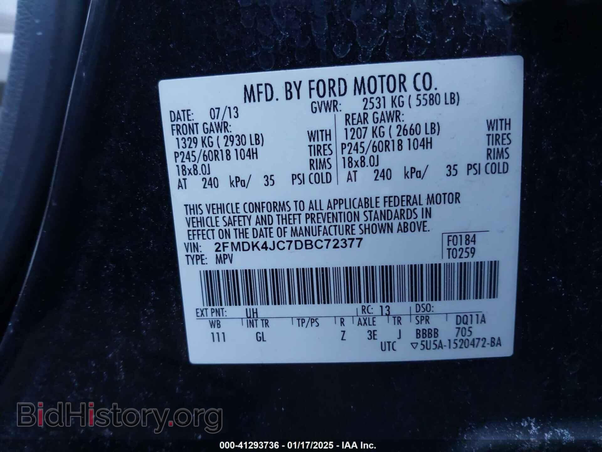 2013 FORD EDGE - VIN: 2FMDK4JC7DBC72377 - Photo 9