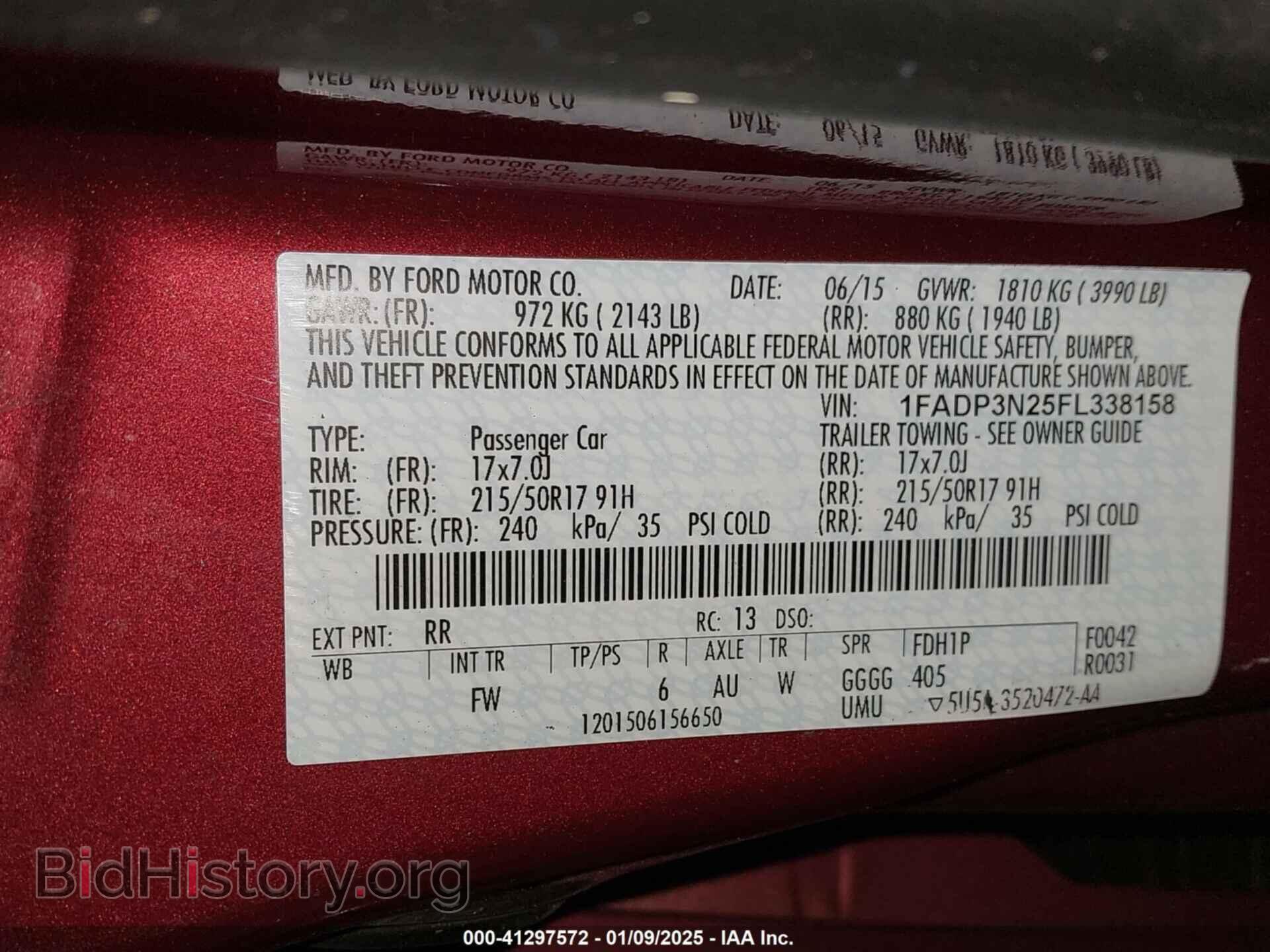 2015 FORD FOCUS - VIN: 1FADP3N25FL338158 - Фото 9
