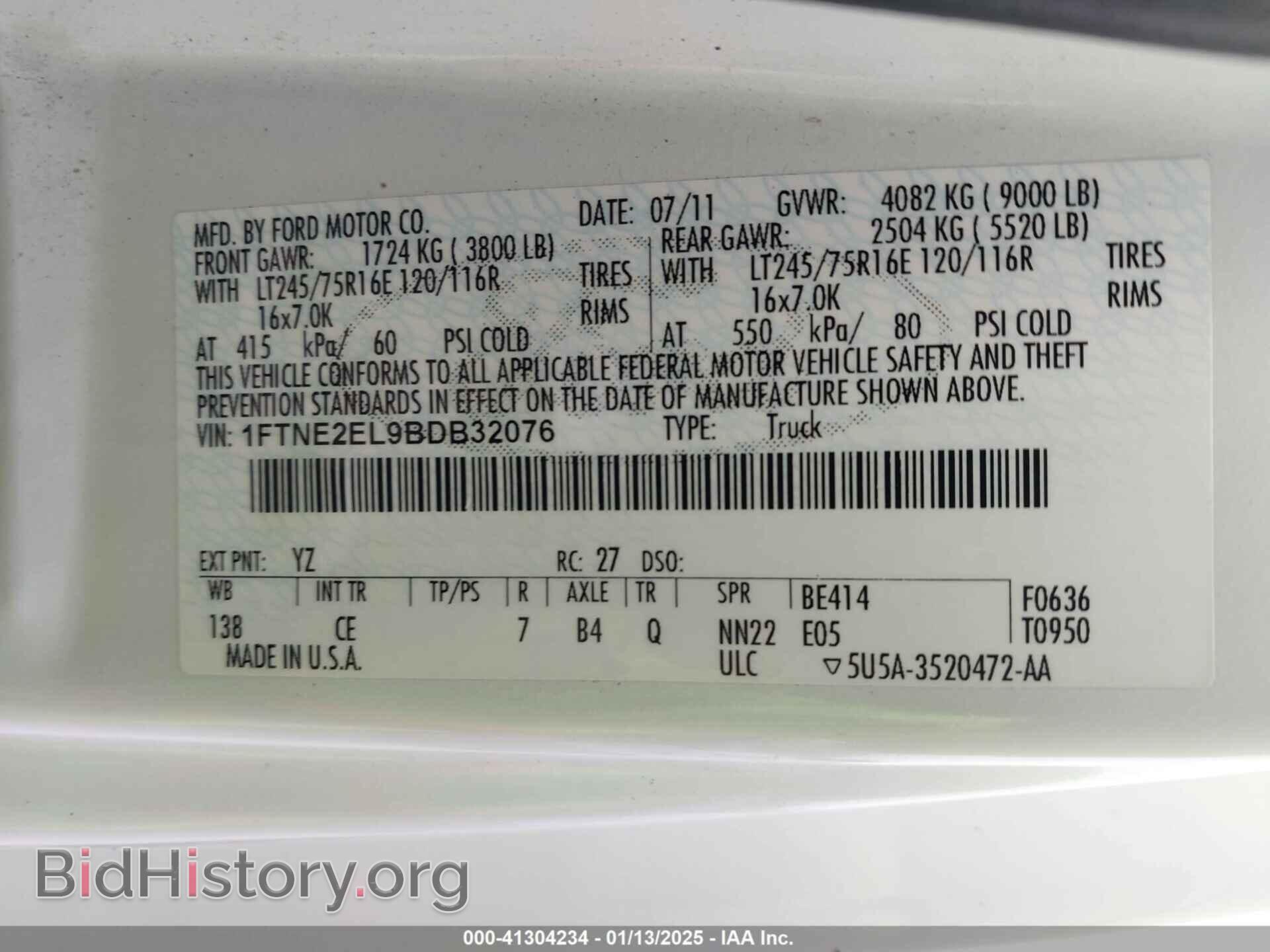 2011 FORD E-250 - VIN: 1FTNE2EL9BDB32076 - Photo 9