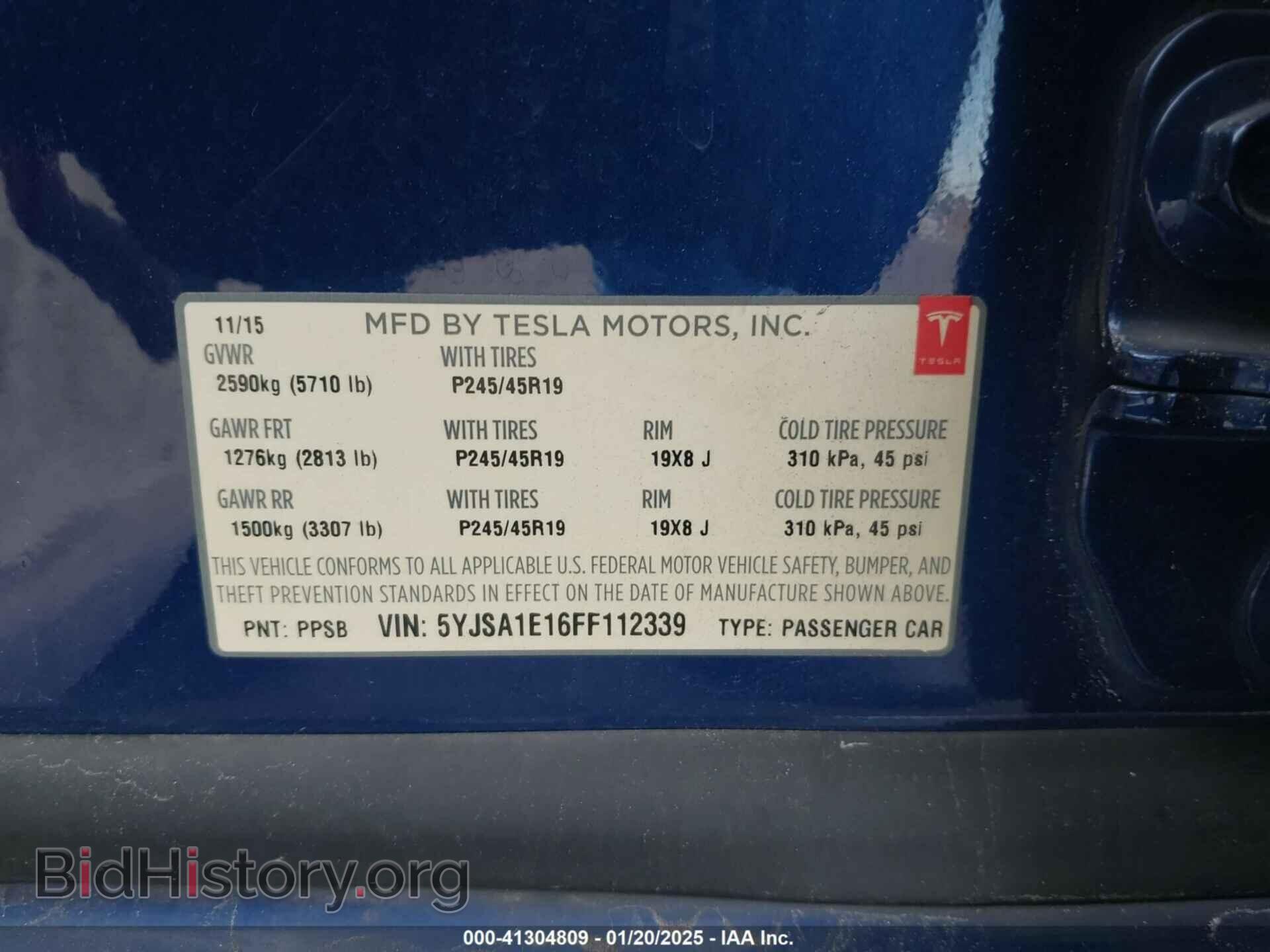 2015 TESLA MODEL S - VIN: 5YJSA1E16FF112339 - Photo 9