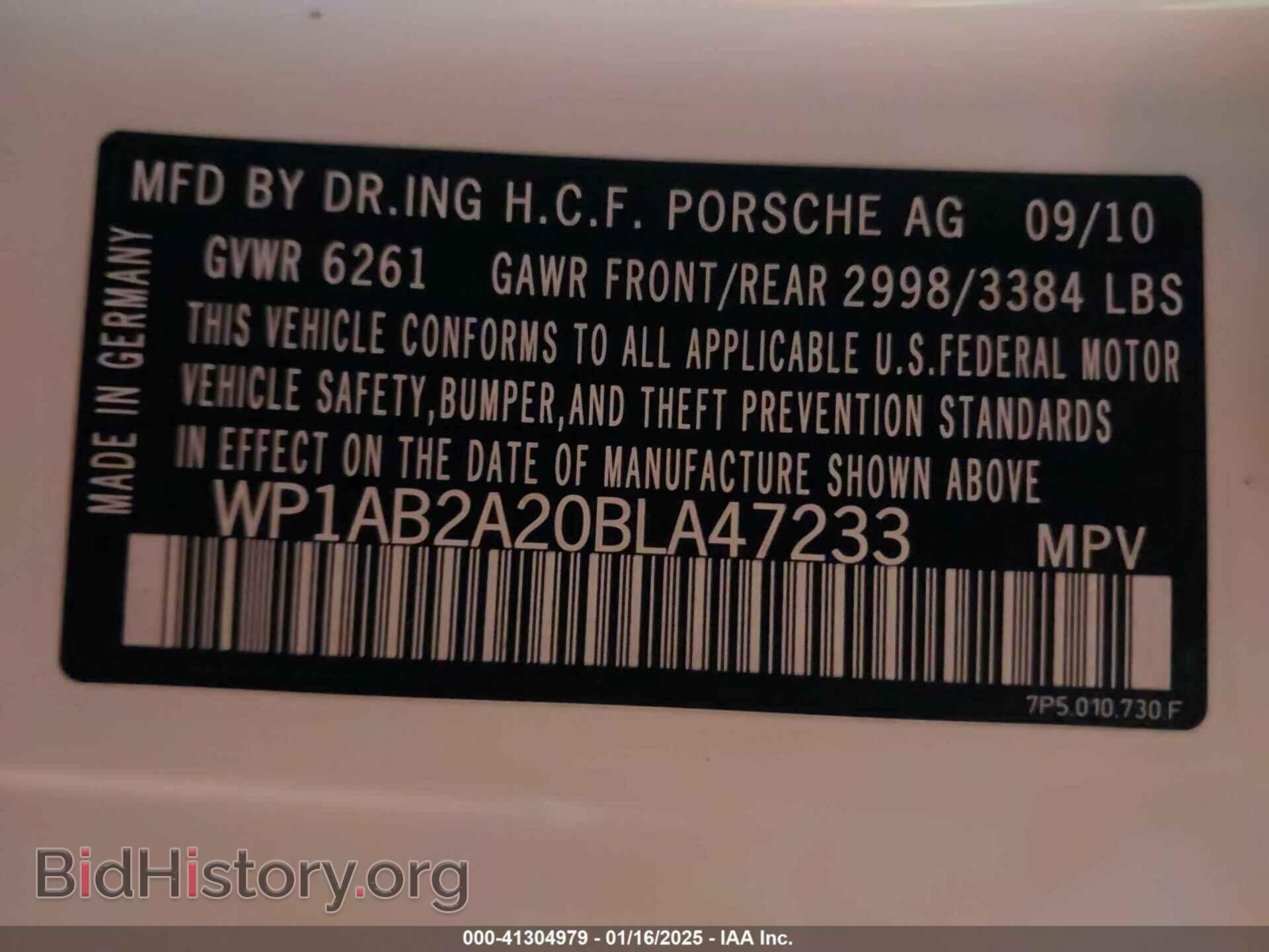2011 PORSCHE CAYENNE - VIN: WP1AB2A20BLA47233 - Photo 9