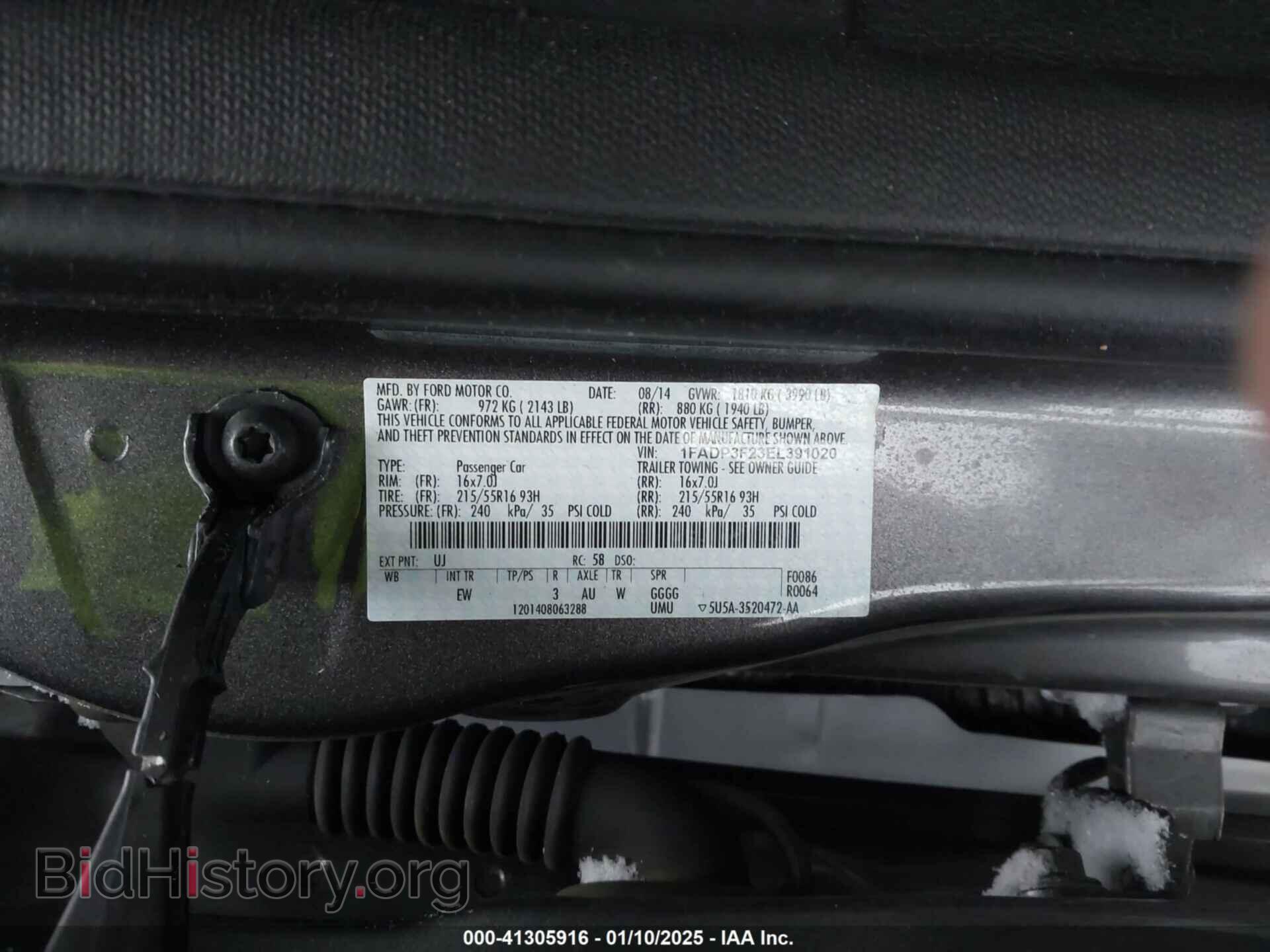 2014 FORD FOCUS - VIN: 1FADP3F23EL391020 - Photo 9