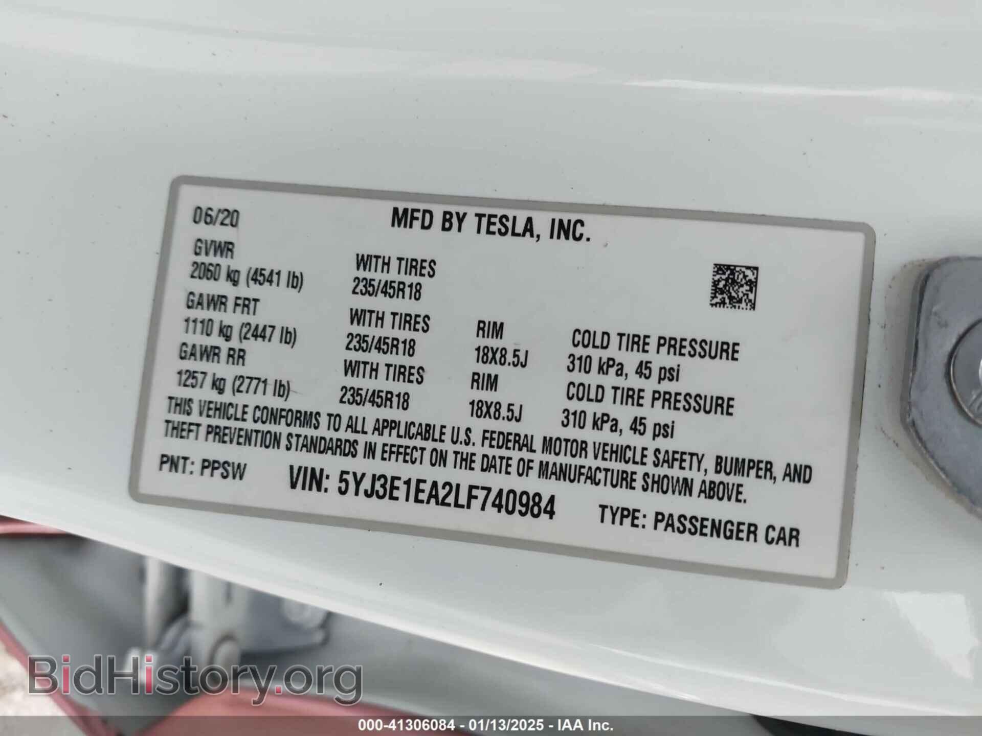 2020 TESLA MODEL 3 - VIN: 5YJ3E1EA2LF740984 - Фото 9