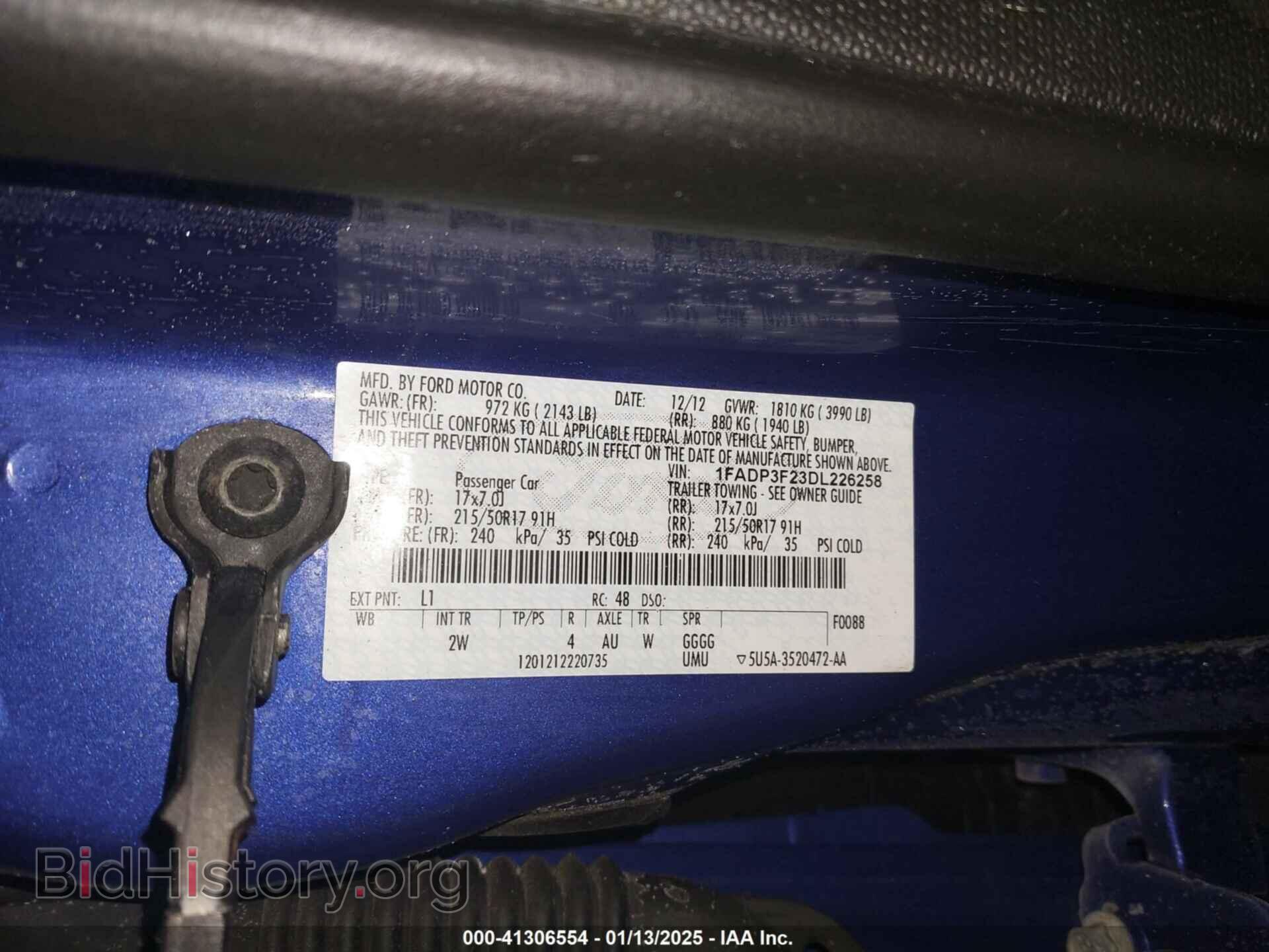 2013 FORD FOCUS - VIN: 1FADP3F23DL226258 - Фото 9