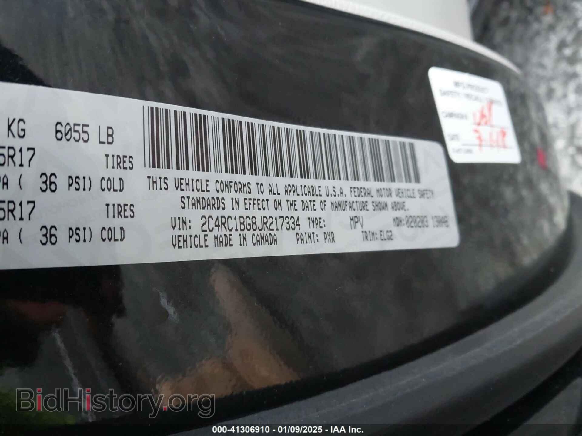 2018 CHRYSLER PACIFICA - VIN: 2C4RC1BG8JR217334 - Фото 9