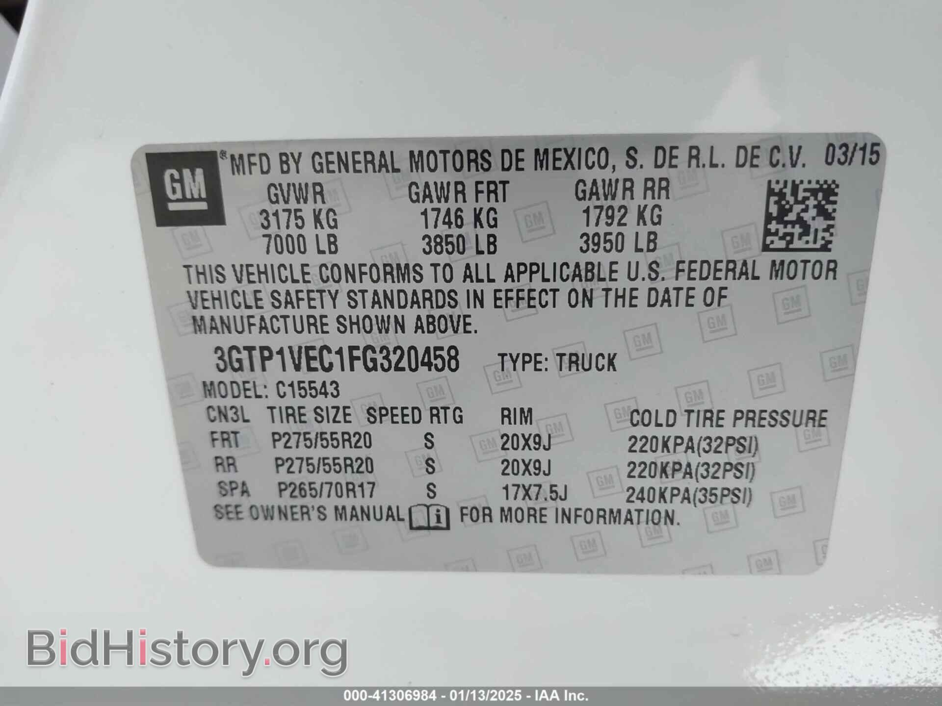 2015 GMC SIERRA 1500 - VIN: 3GTP1VEC1FG320458 - Фото 9