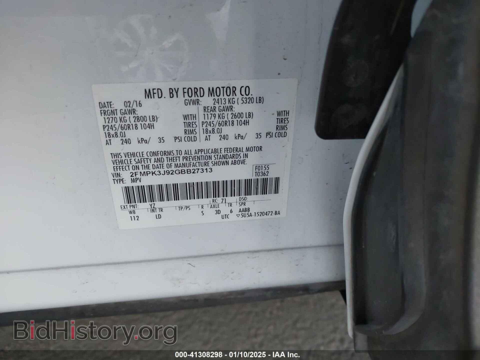 2016 FORD EDGE - VIN: 2FMPK3J92GBB27313 - Photo 9