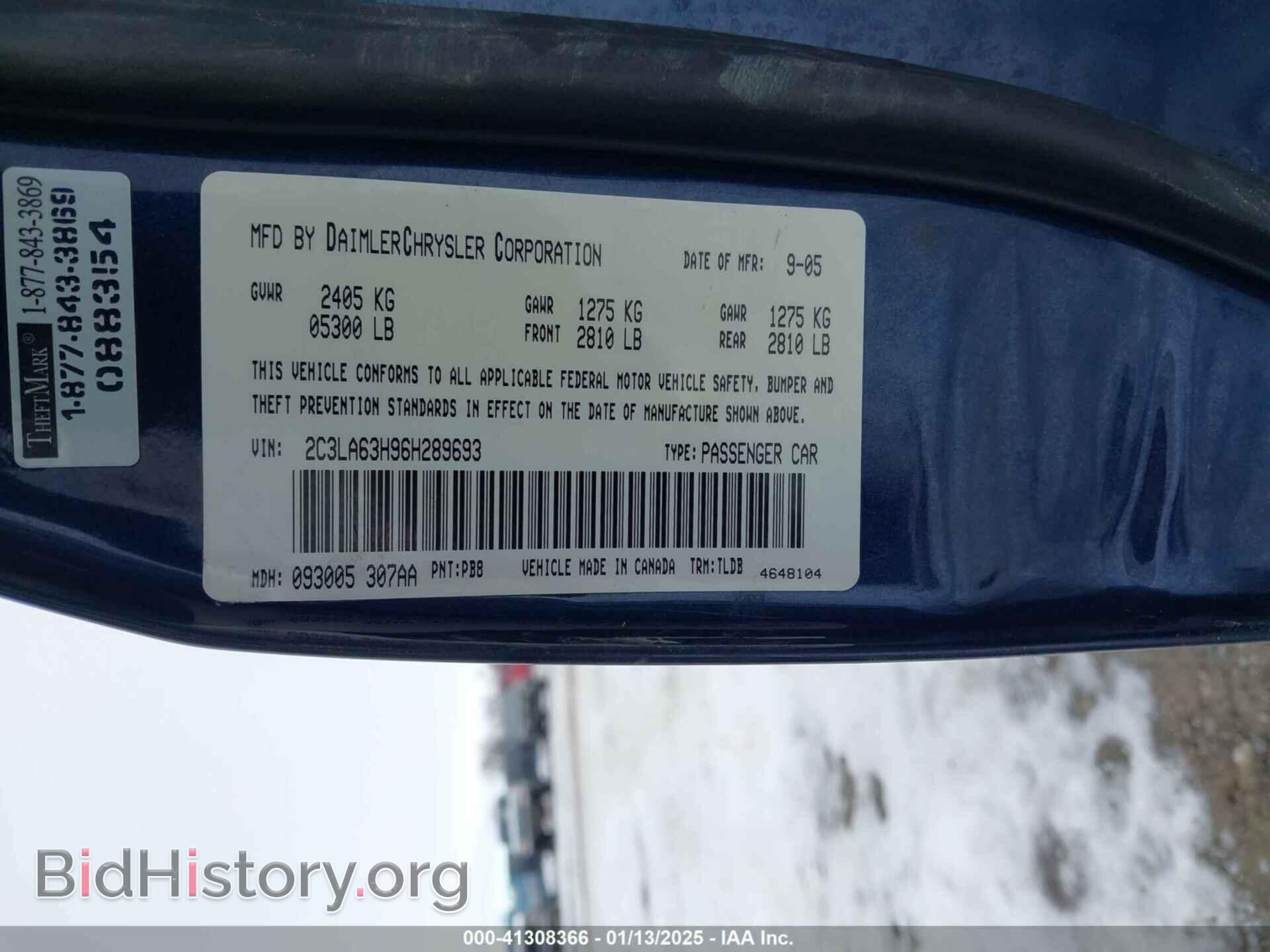 2006 CHRYSLER 300C - VIN: 2C3LA63H96H289693 - Фото 9