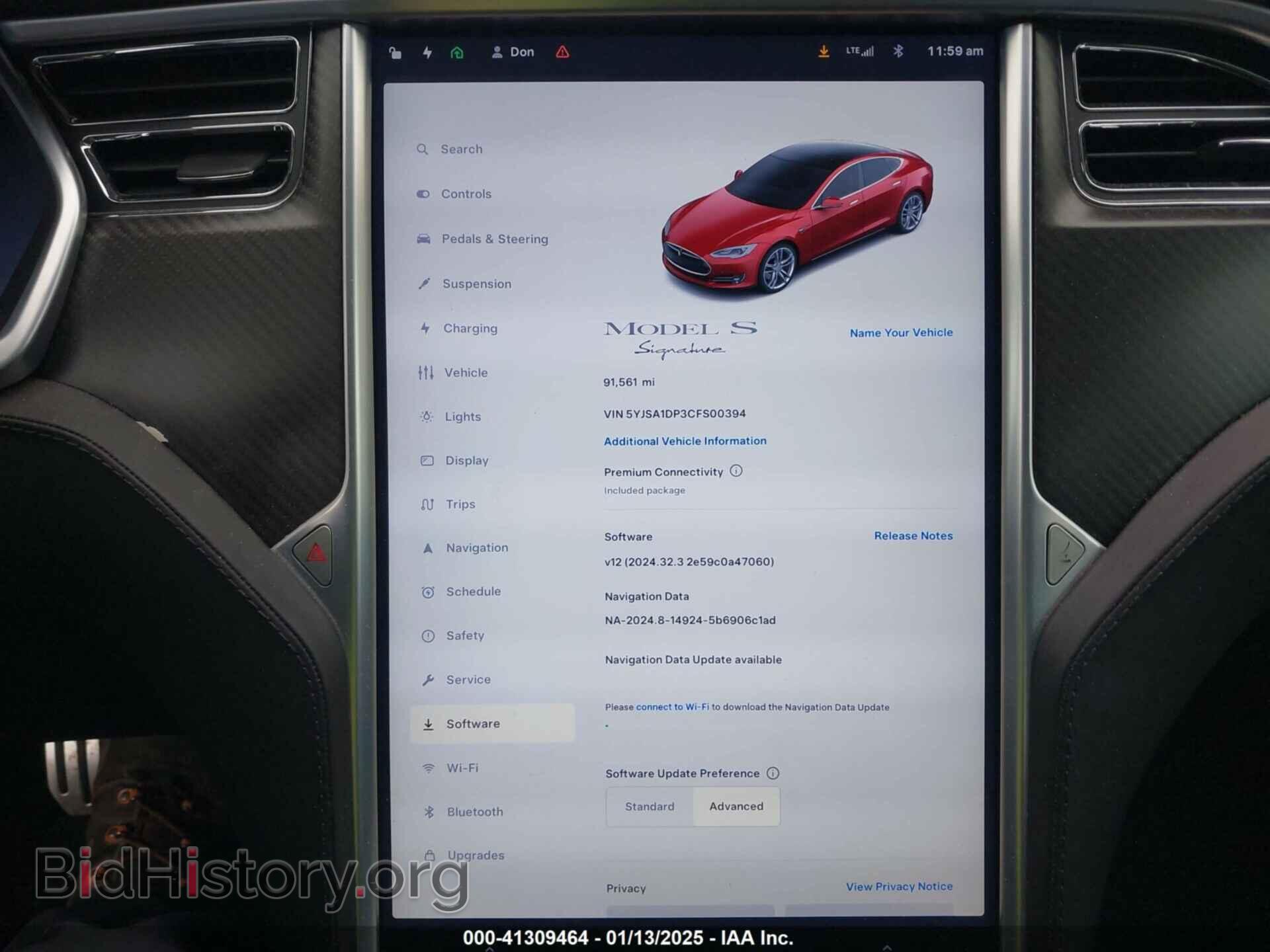 2012 TESLA MODEL S - VIN: 5YJSA1DP3CFS00394 - Photo 18