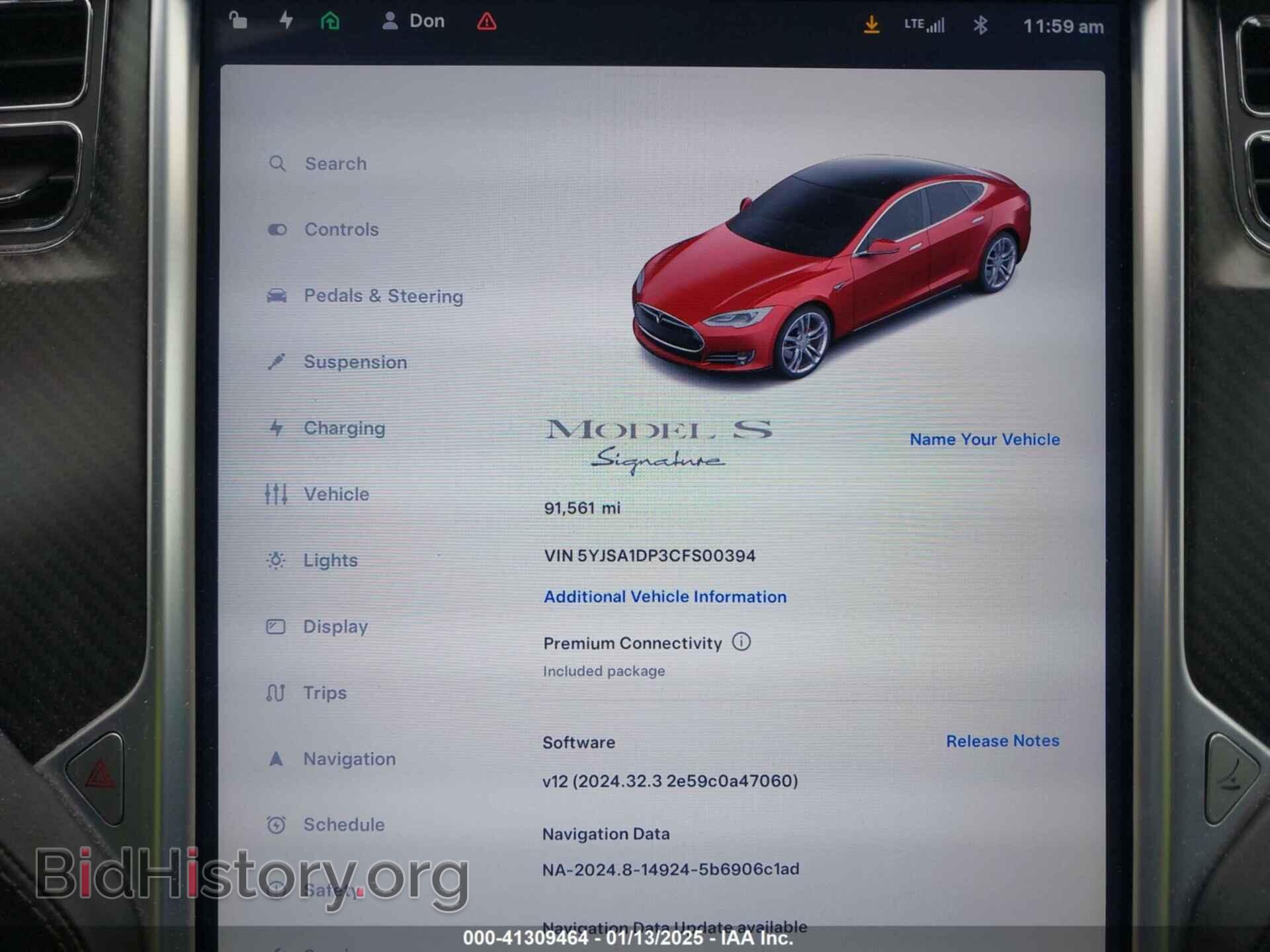 2012 TESLA MODEL S - VIN: 5YJSA1DP3CFS00394 - Photo 7