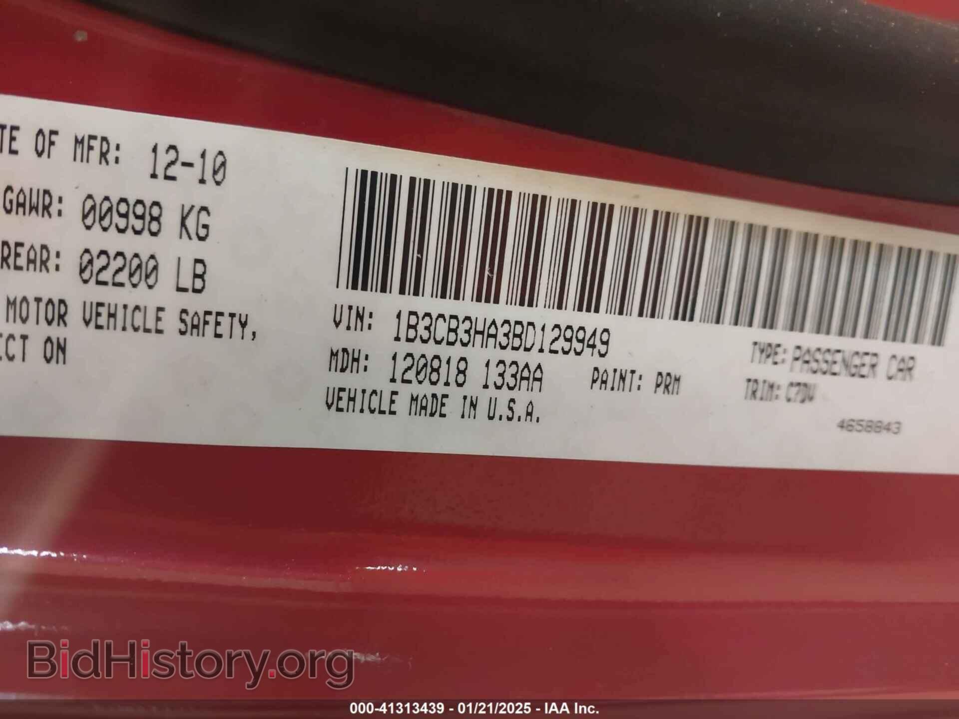 2011 DODGE CALIBER - VIN: 1B3CB3HA3BD129949 - Фото 9