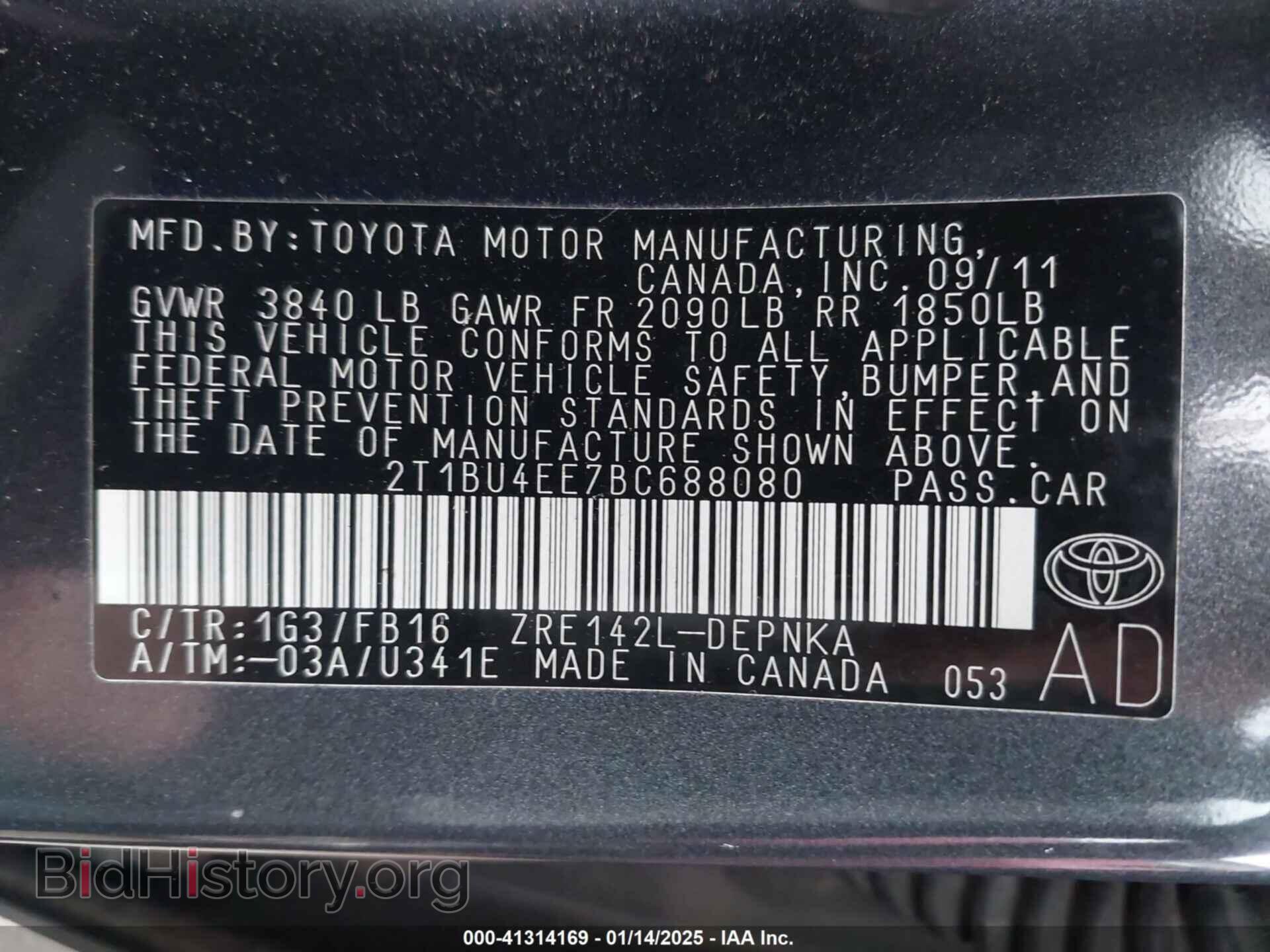 2011 TOYOTA COROLLA - VIN: 2T1BU4EE7BC688080 - Фото 9