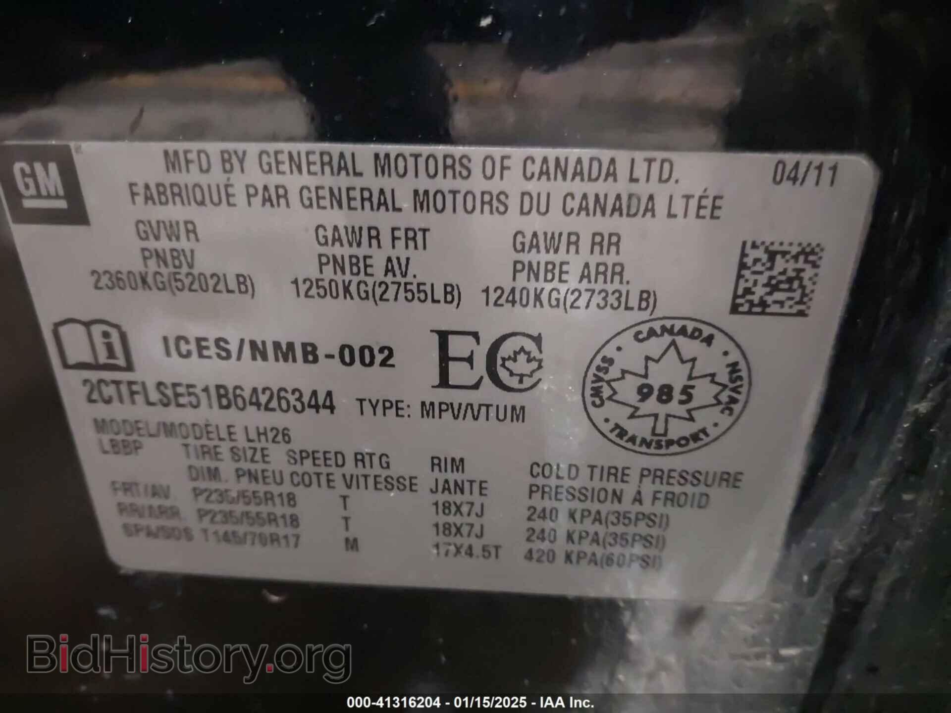 2011 GMC TERRAIN - VIN: 2CTFLSE51B6426344 - Photo 9