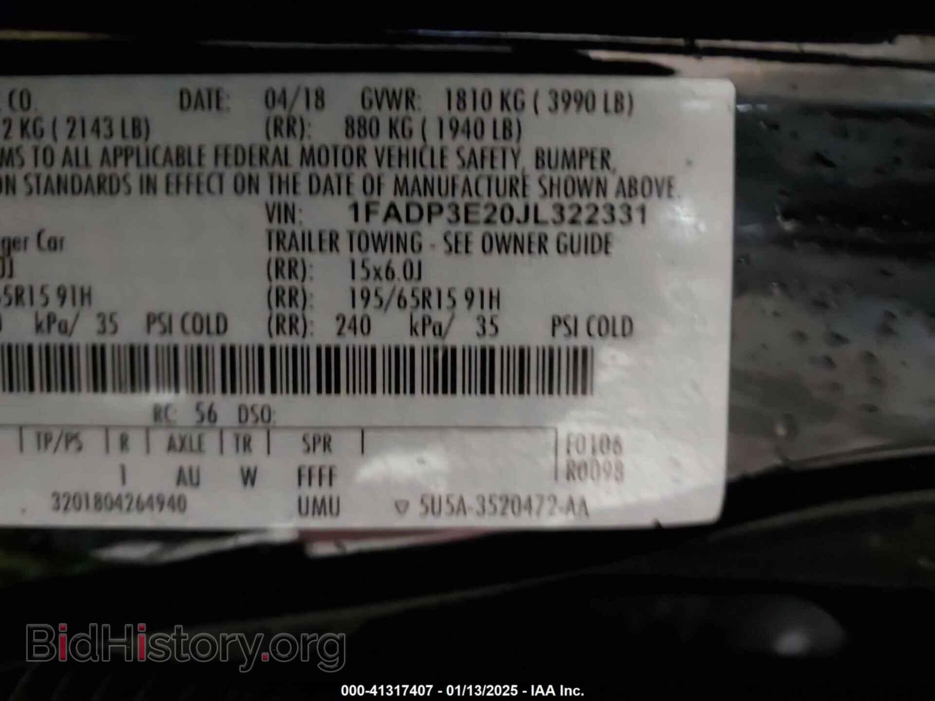 2018 FORD FOCUS - VIN: 1FADP3E20JL322331 - Photo 9