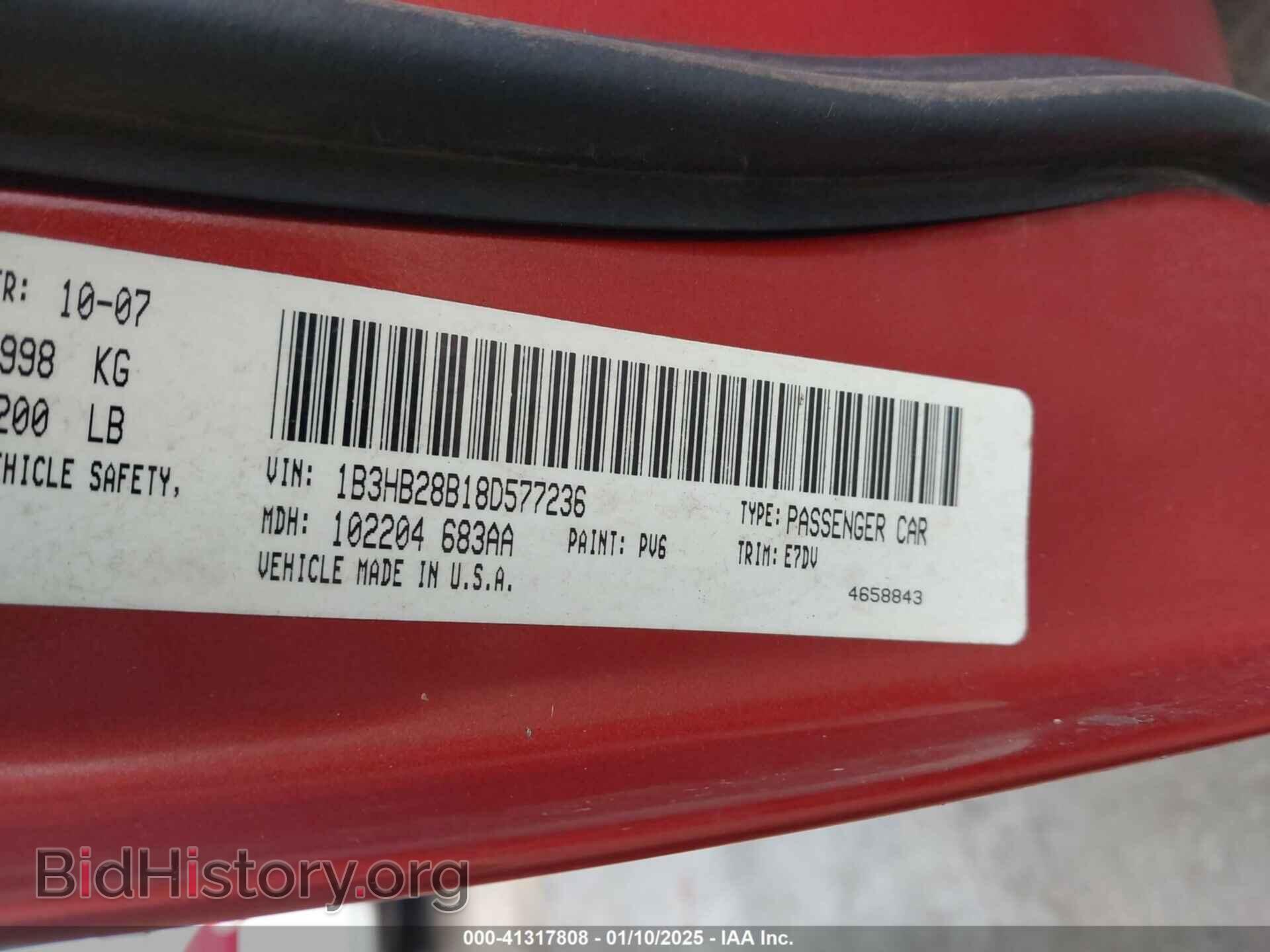 2008 DODGE CALIBER - VIN: 1B3HB28B18D577236 - Фото 9
