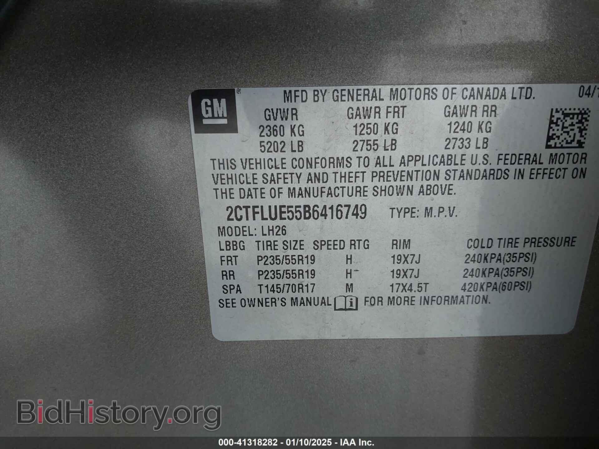 2011 GMC TERRAIN - VIN: 2CTFLUE55B6416749 - Photo 9