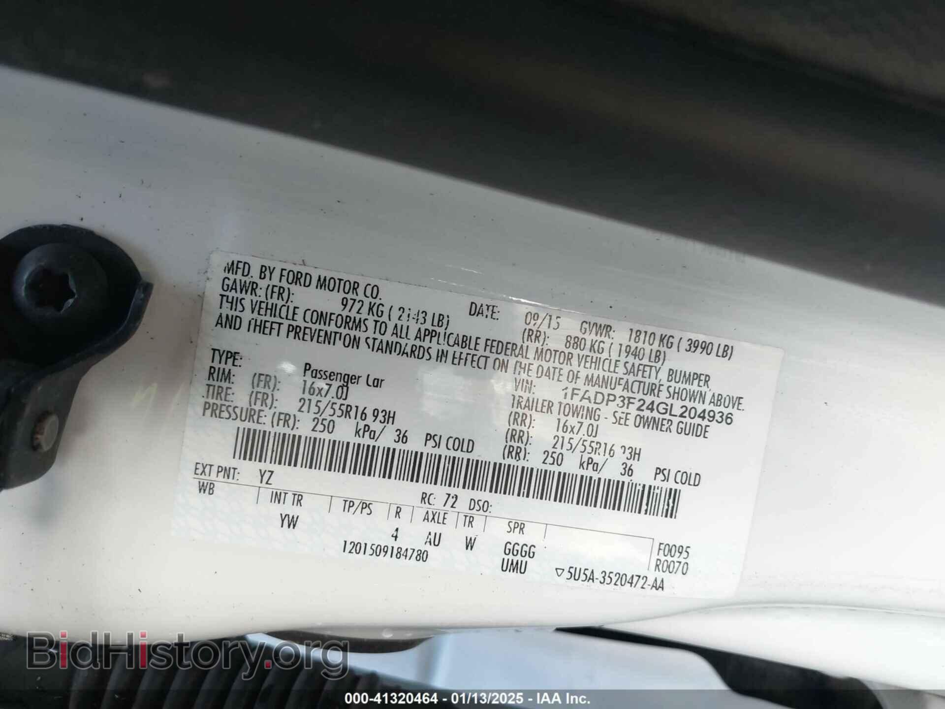 2016 FORD FOCUS - VIN: 1FADP3F24GL204936 - Фото 9