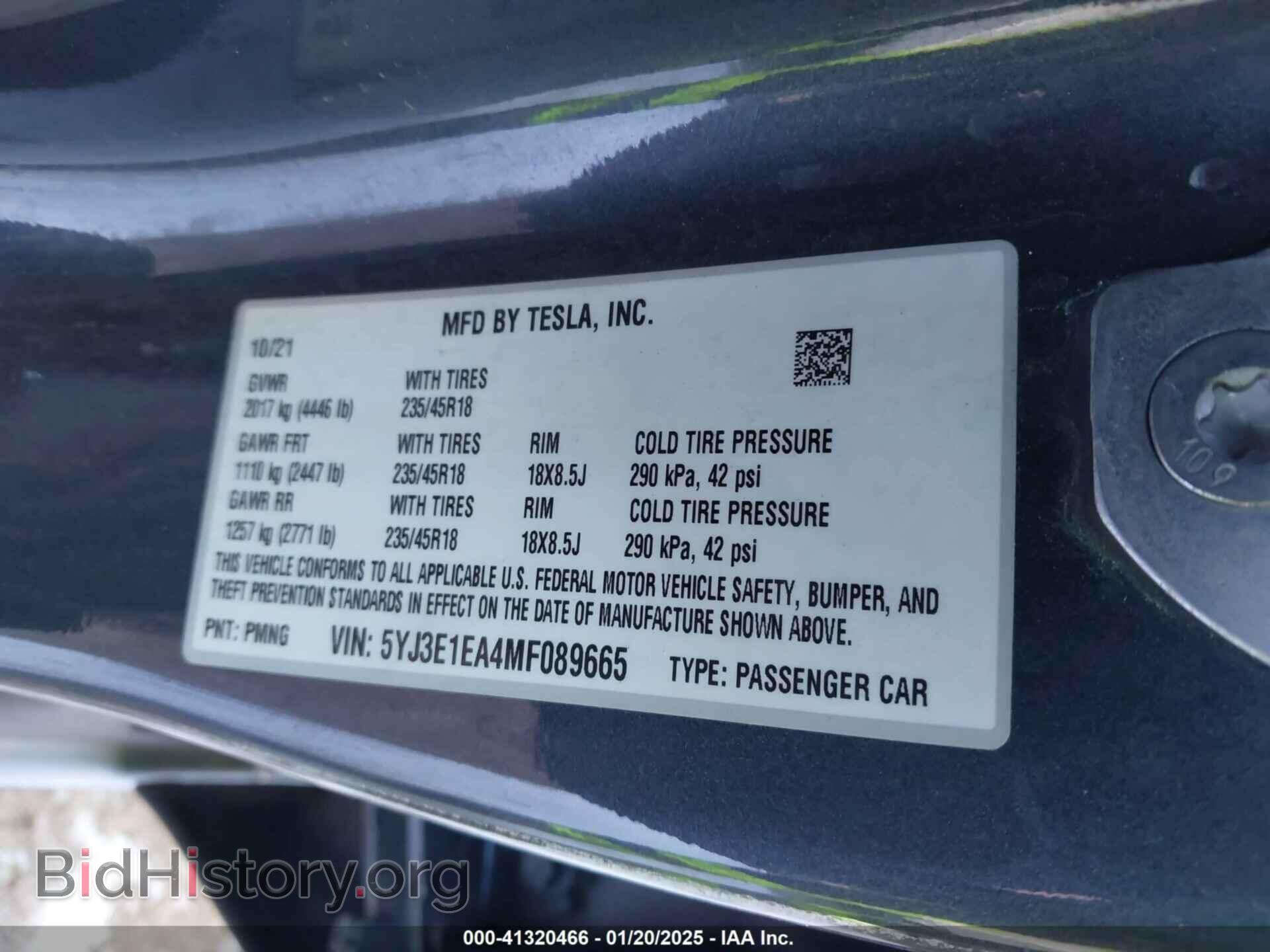 2021 TESLA MODEL 3 - VIN: 5YJ3E1EA4MF089665 - Photo 9