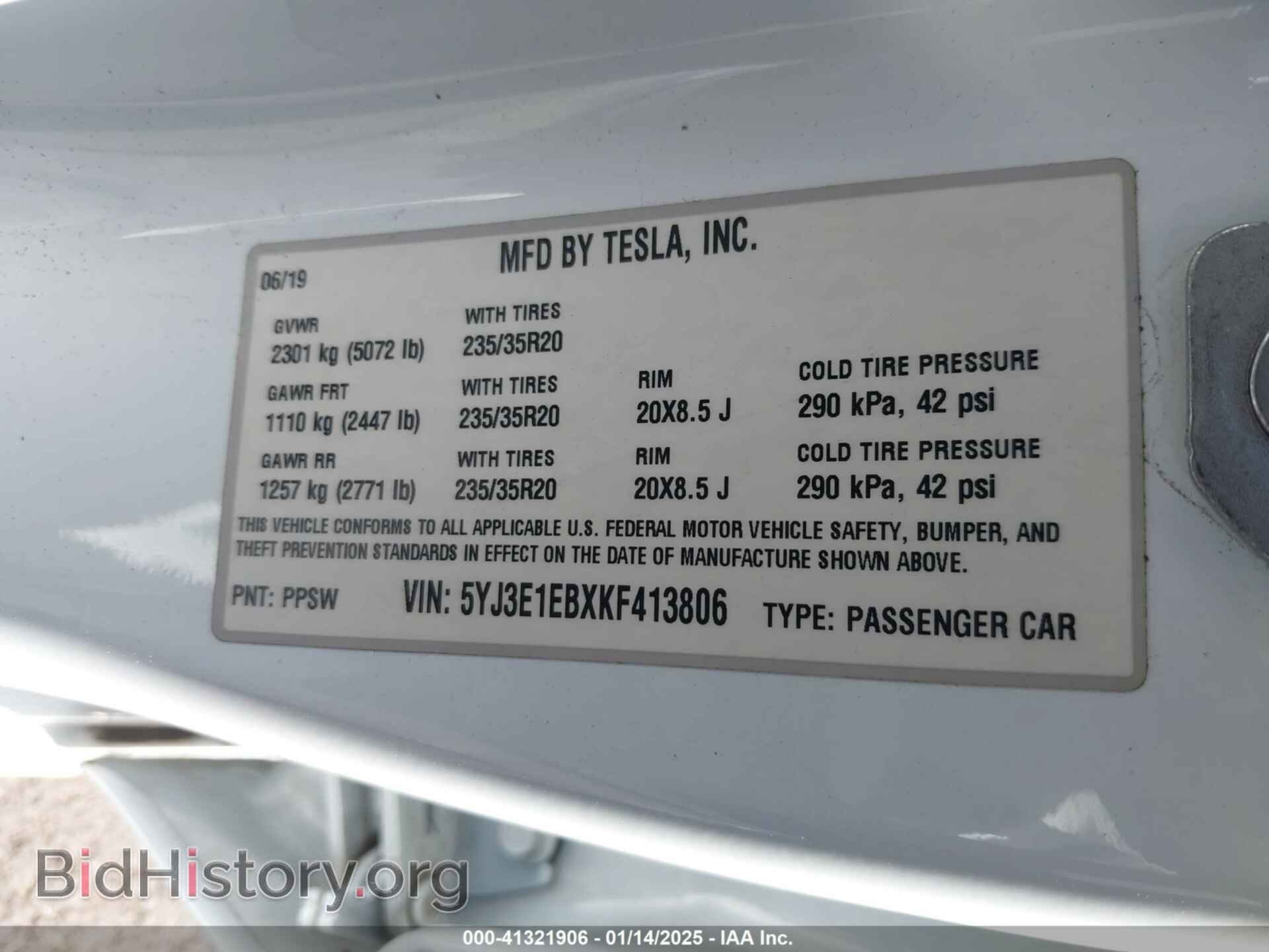 2019 TESLA MODEL 3 - VIN: 5YJ3E1EBXKF413806 - Photo 9