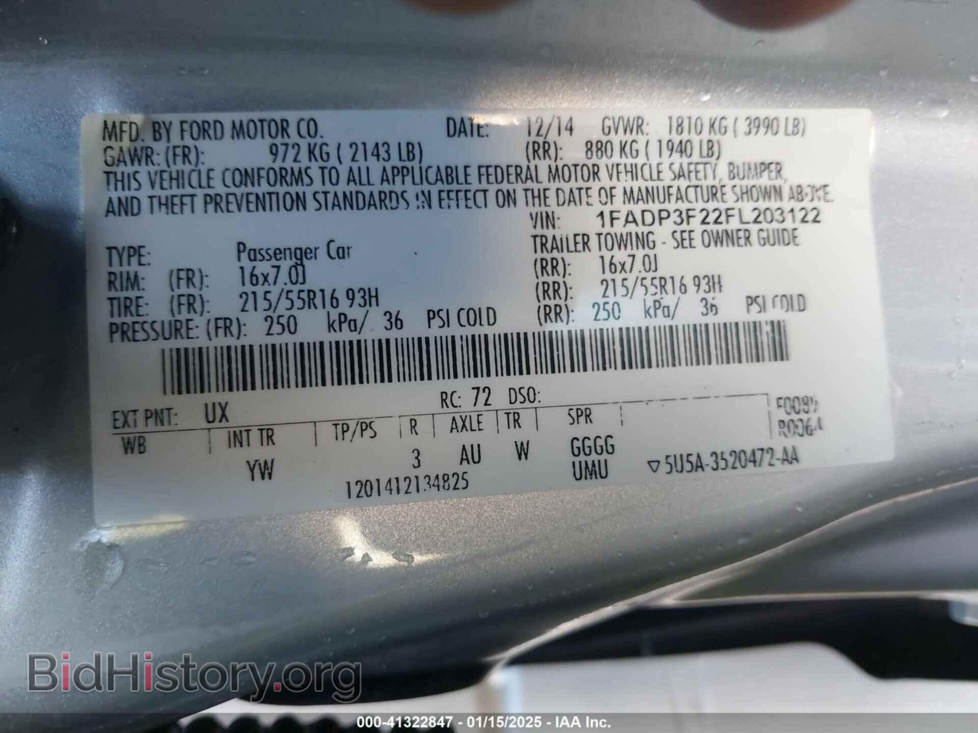2015 FORD FOCUS - VIN: 1FADP3F22FL203122 - Фото 8
