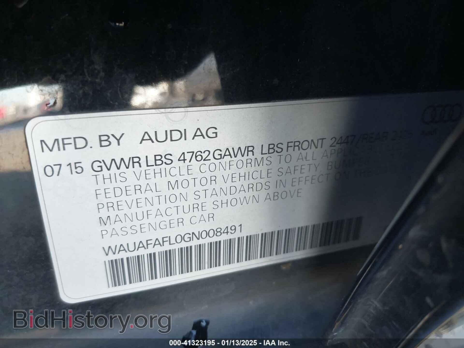 2016 AUDI A4 - VIN: WAUAFAFL0GN008491 - Фото 9