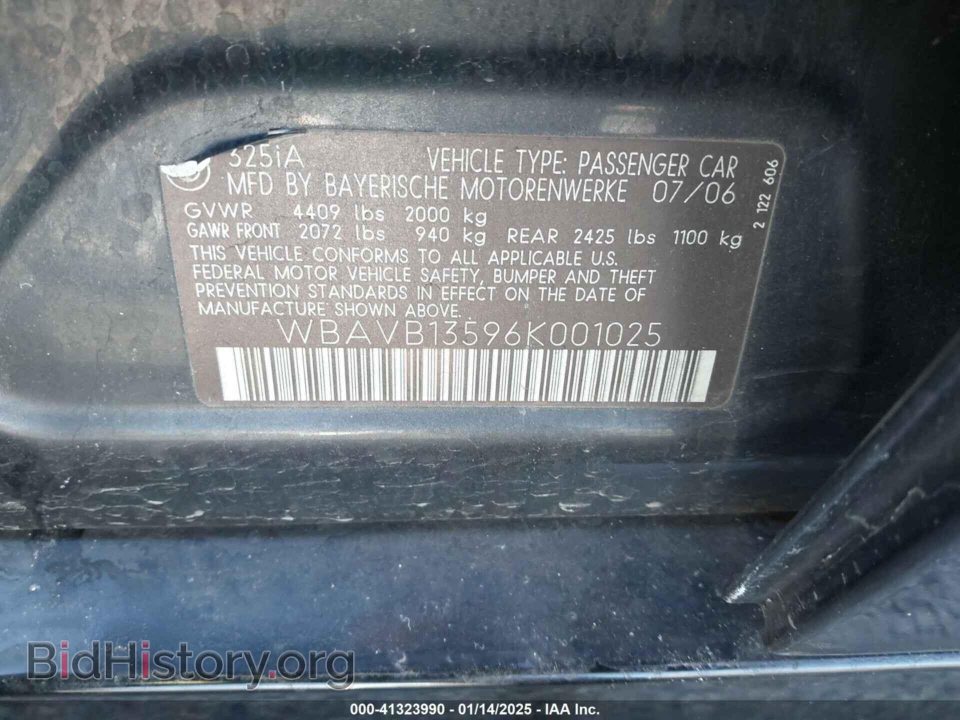 2006 BMW 325I - VIN: WBAVB13596K001025 - Фото 9