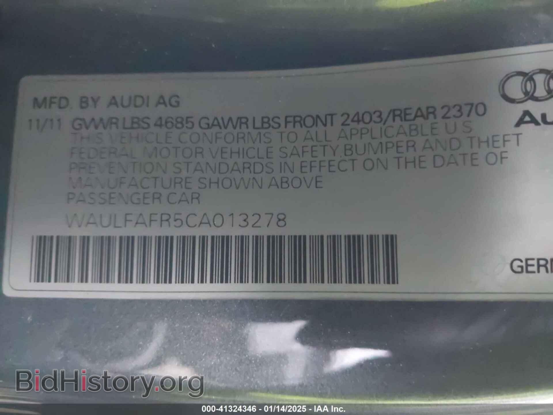 2012 AUDI A5 - VIN: WAULFAFR5CA013278 - Photo 9