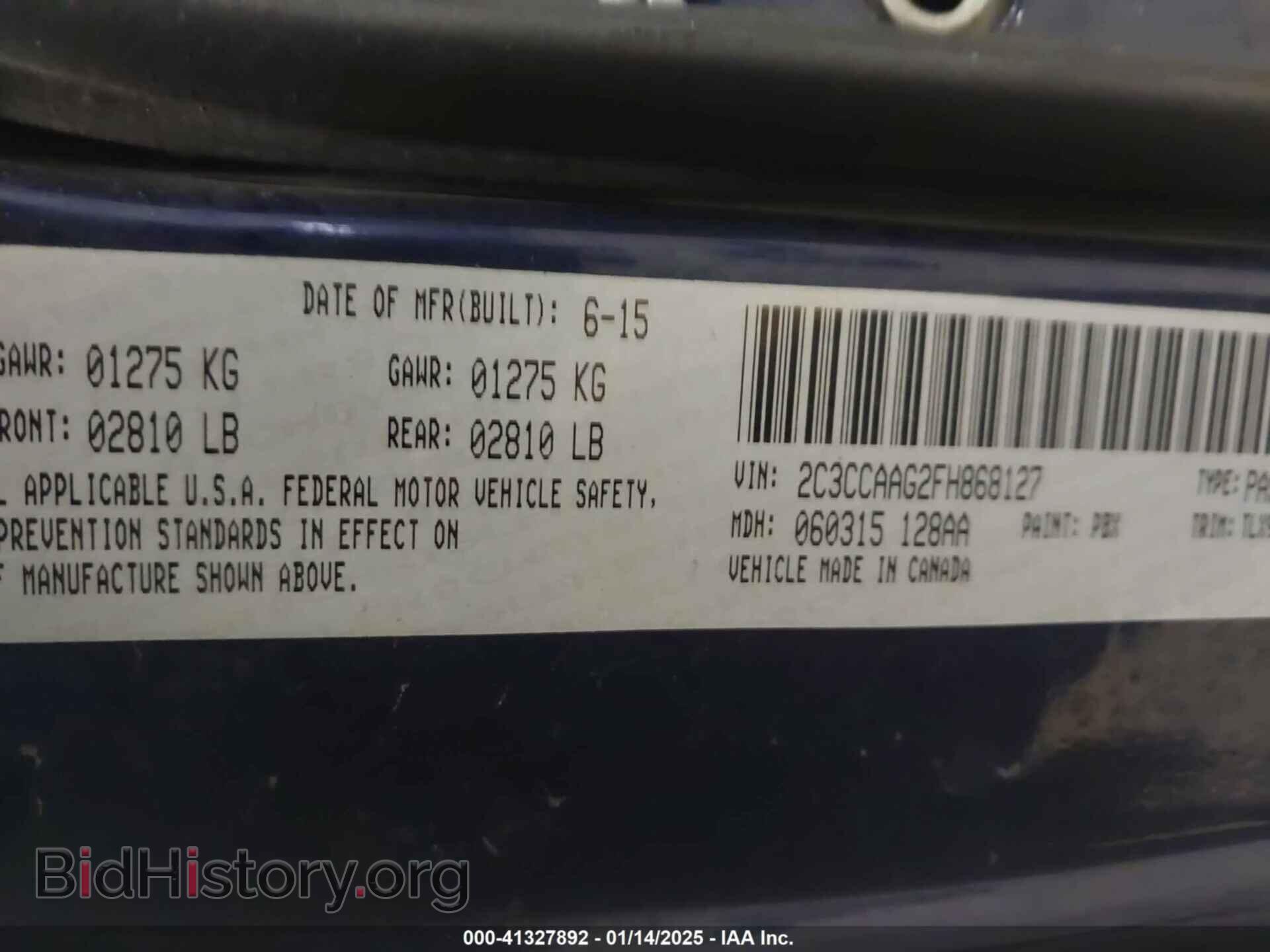 2015 CHRYSLER 300 - VIN: 2C3CCAAG2FH868127 - Фото 9