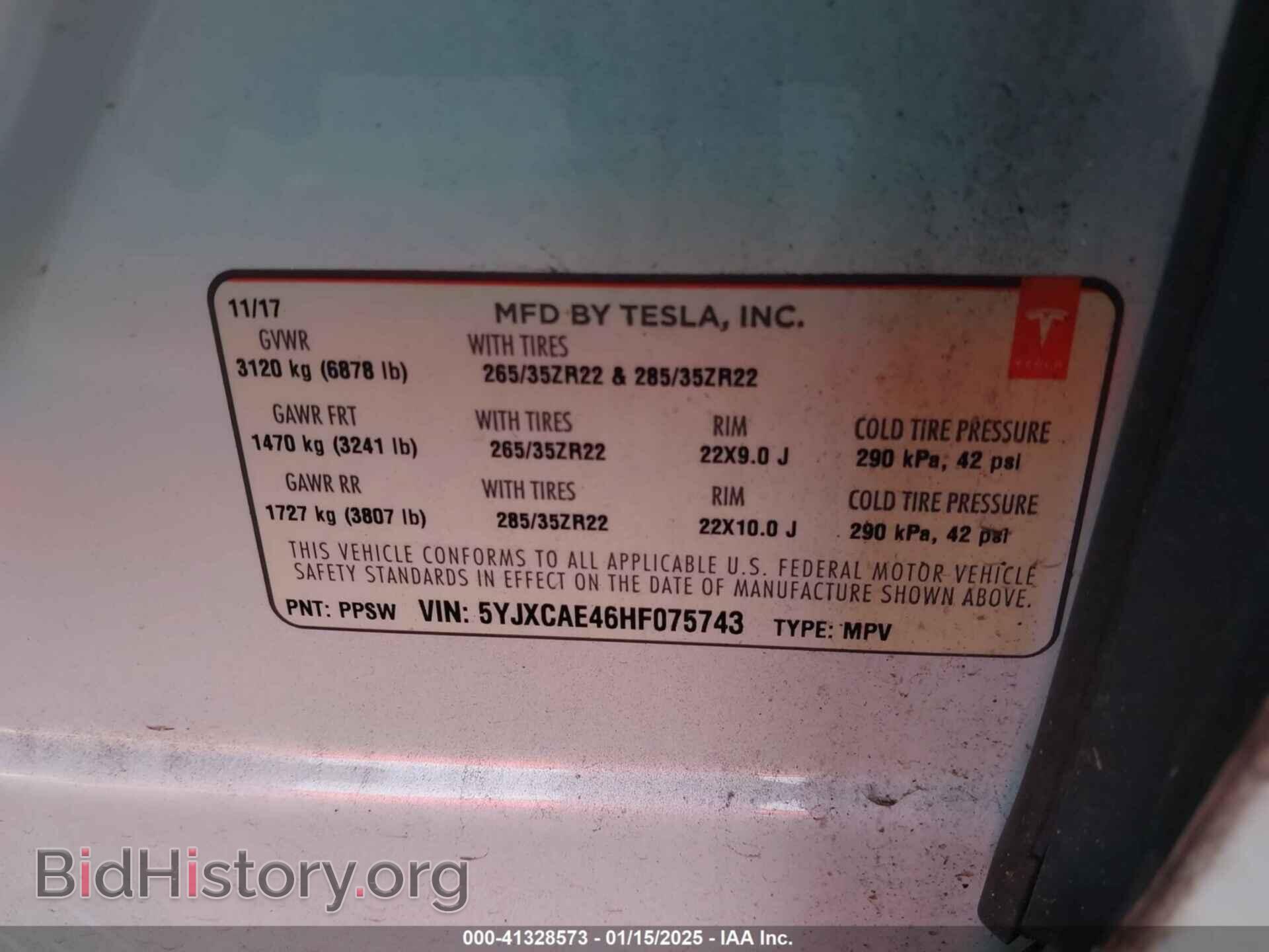 2017 TESLA MODEL X - VIN: 5YJXCAE46HF075743 - Фото 9